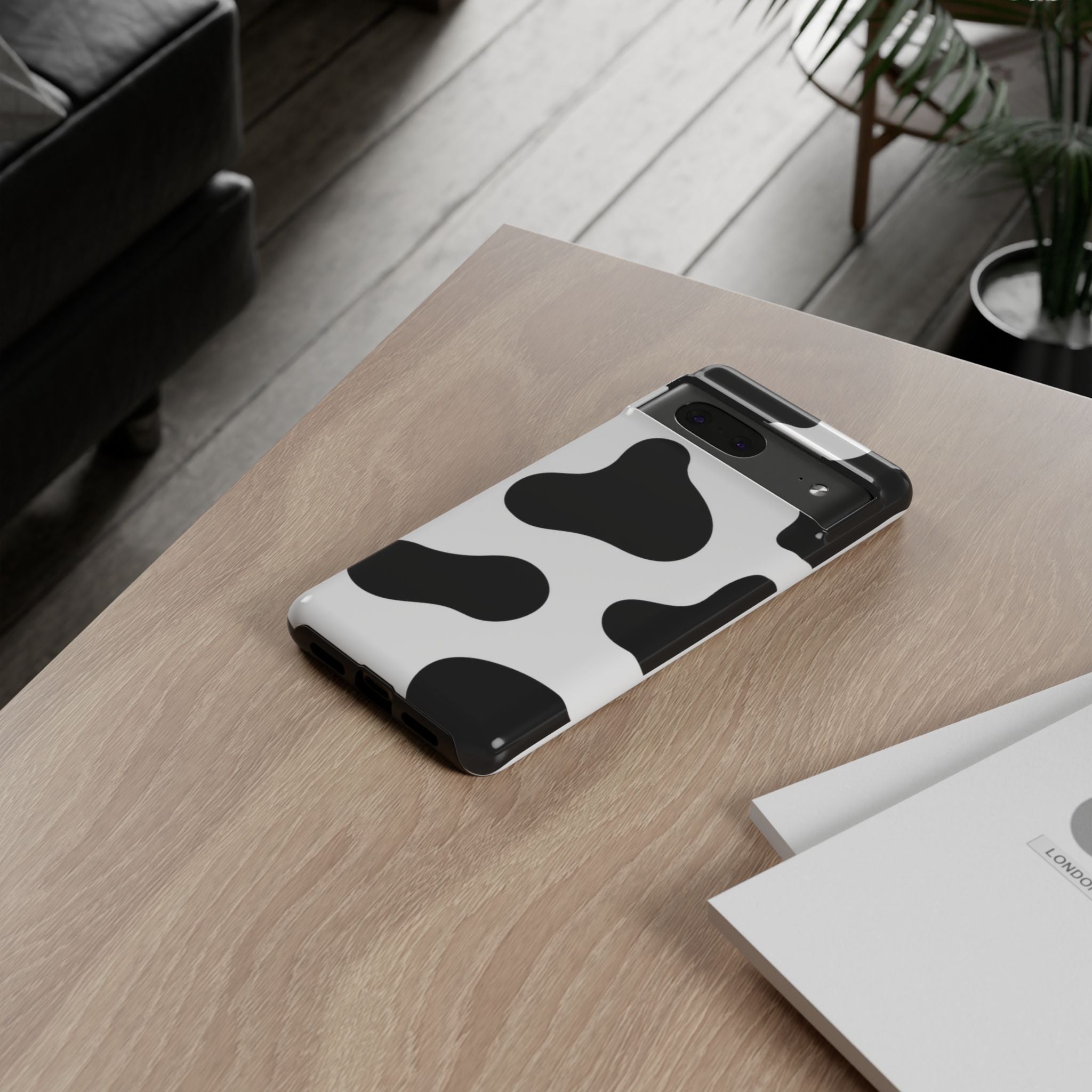 Black and White Cow Print Phone Case, Cute Tough Cases, Animal Print Case, Stylish Smartphone Accessories, Cow Lover Gift