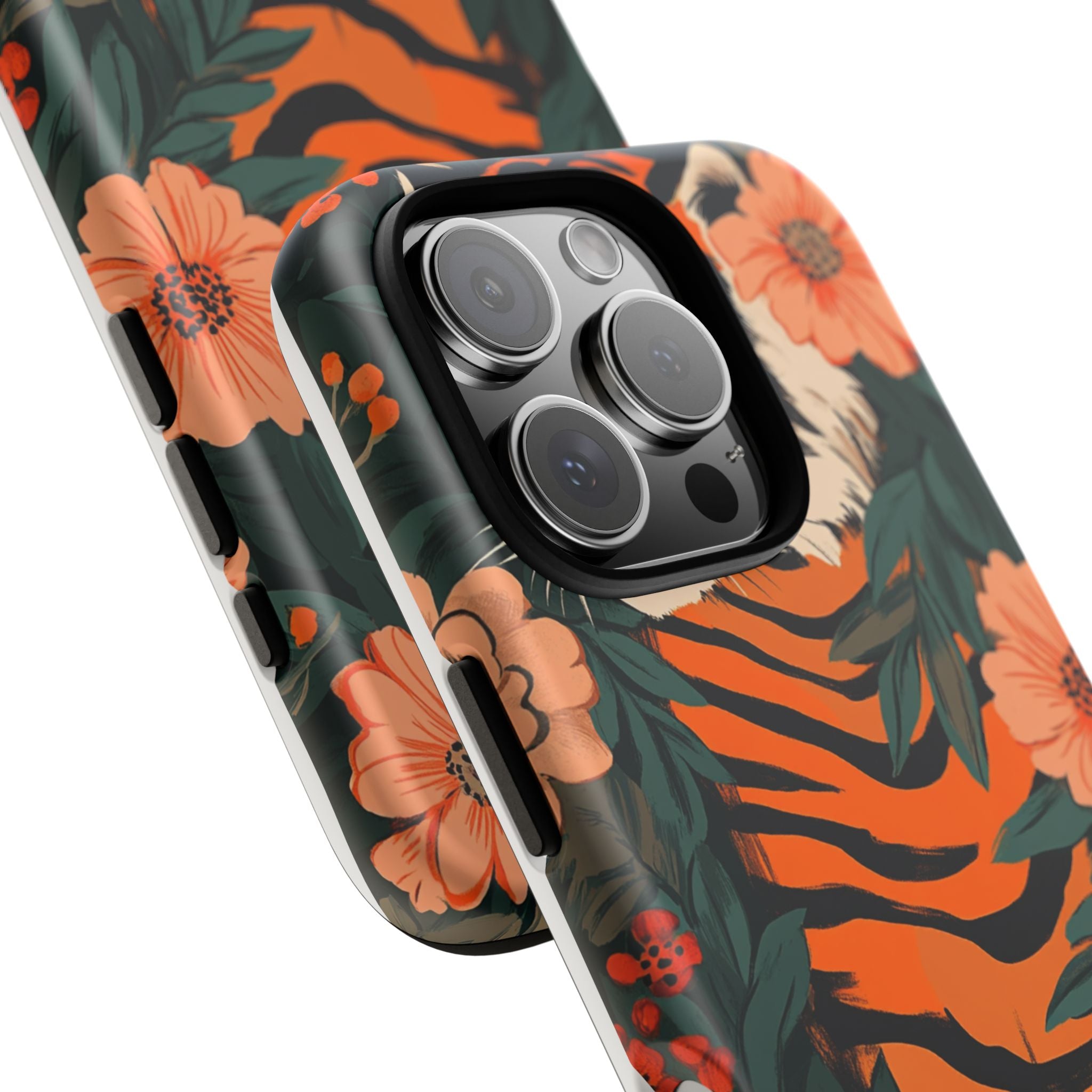 Tough Cases: Floral Tiger Phone Case
