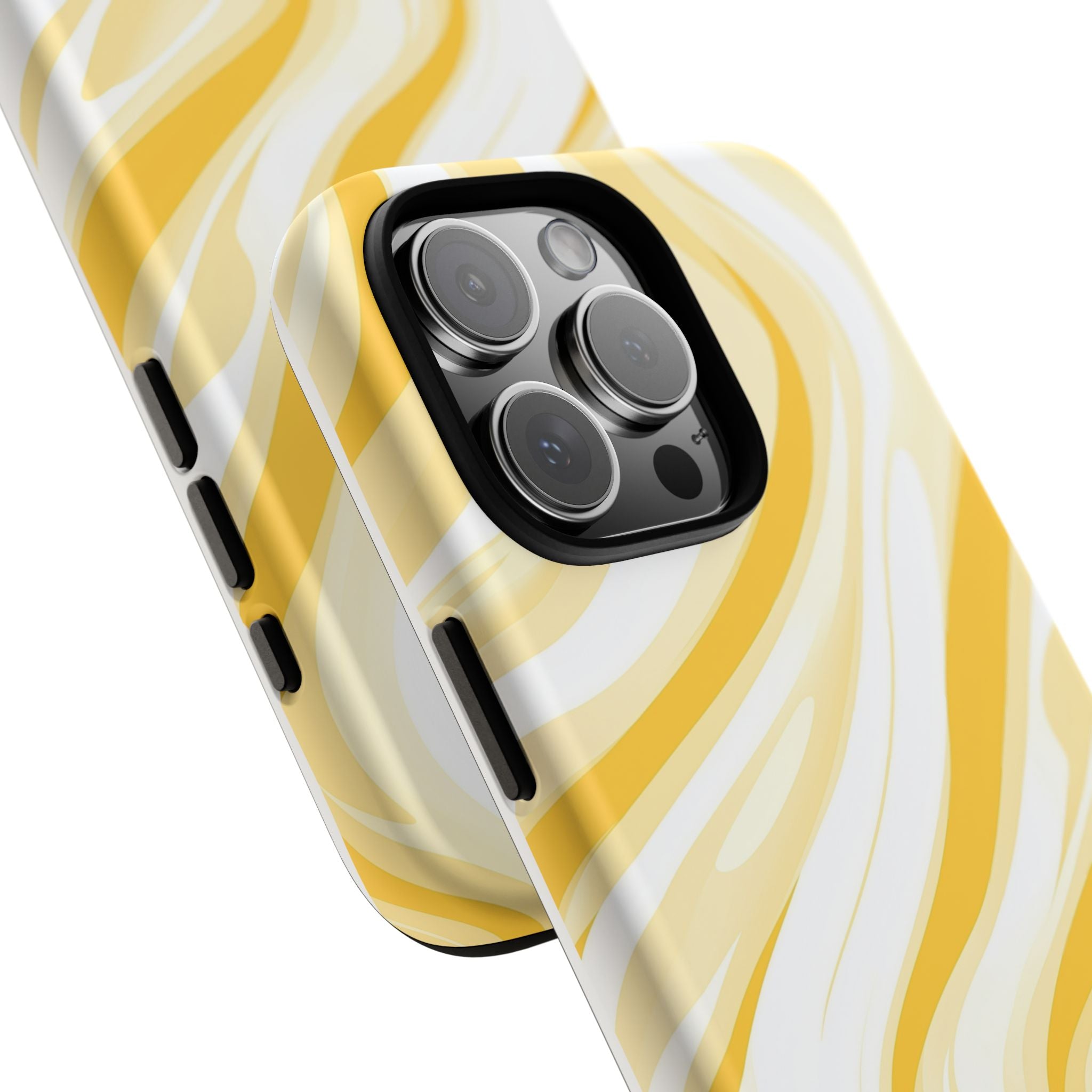 Stylish Phone Case with Yellow Marble Design