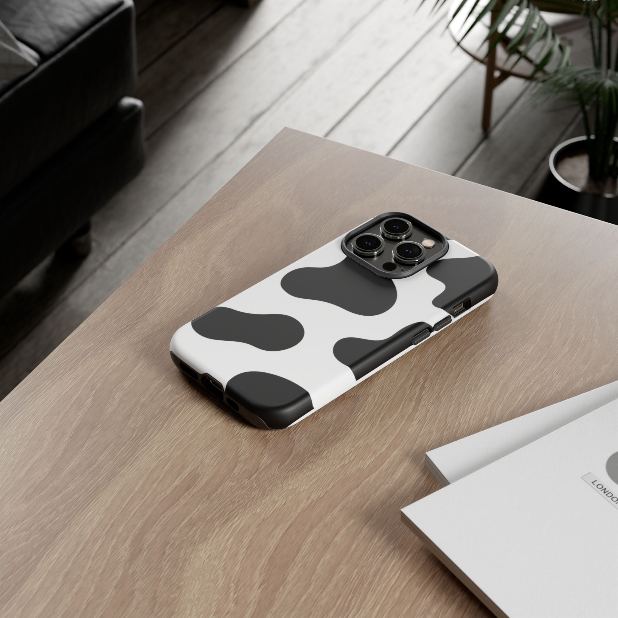 Black and White Cow Print Phone Case, Cute Tough Cases, Animal Print Case, Stylish Smartphone Accessories, Cow Lover Gift