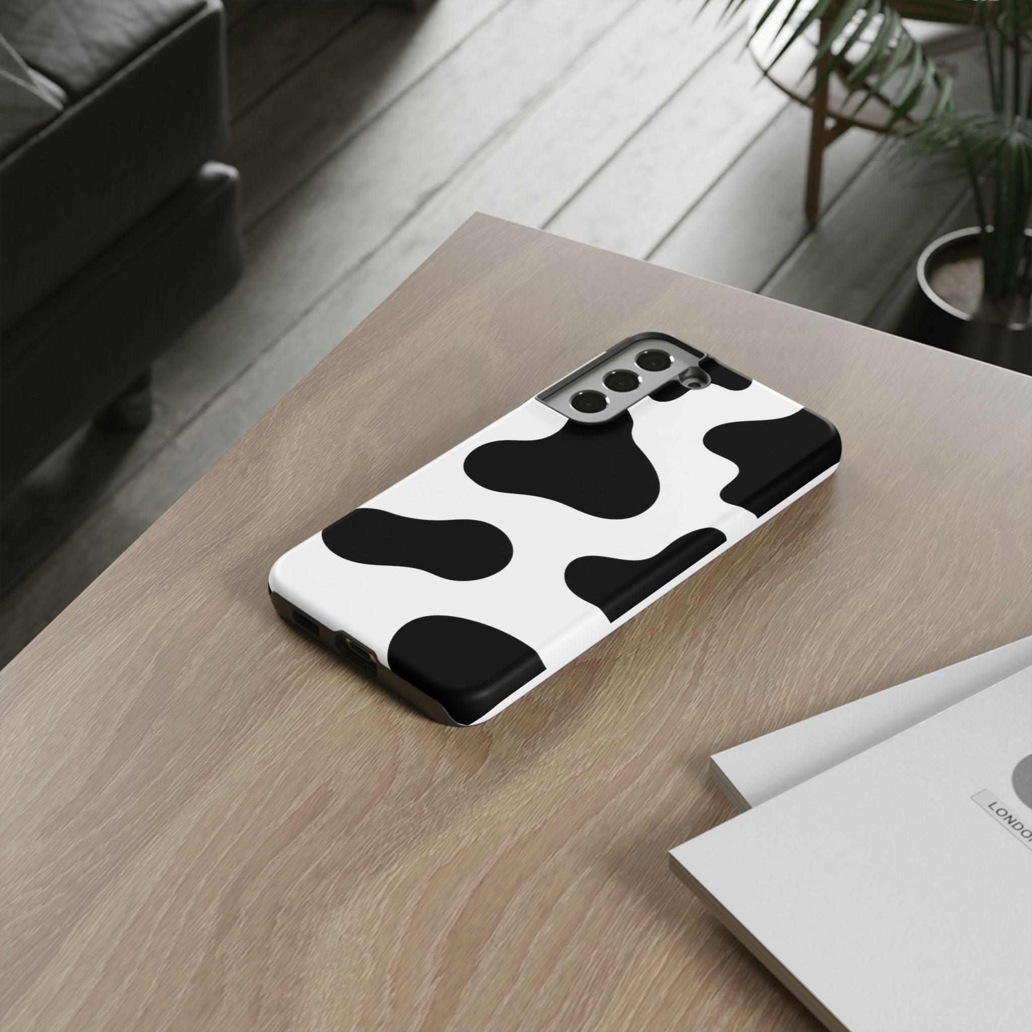 Black and White Cow Print Phone Case, Cute Tough Cases, Animal Print Case, Stylish Smartphone Accessories, Cow Lover Gift