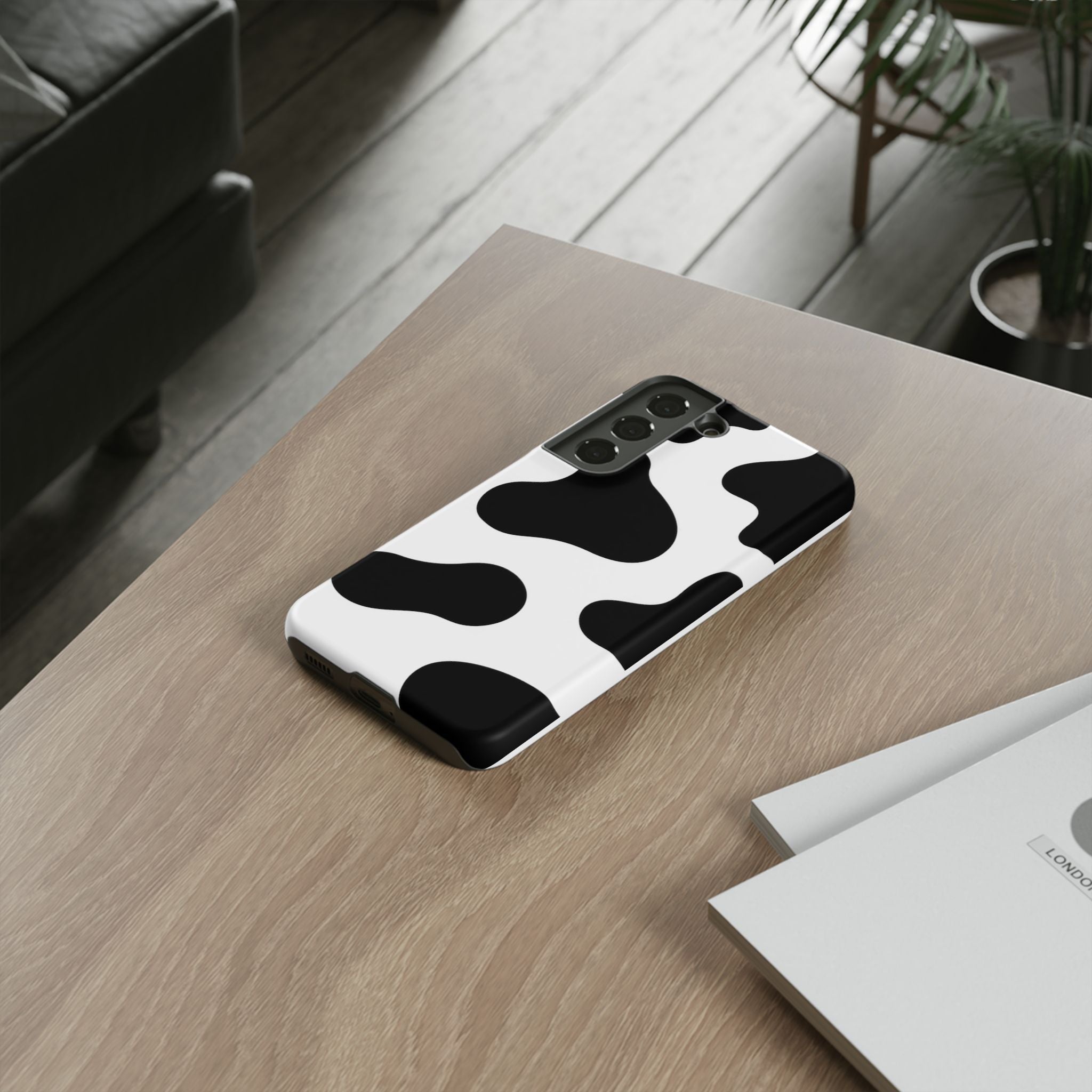 Black and White Cow Print Phone Case, Cute Tough Cases, Animal Print Case, Stylish Smartphone Accessories, Cow Lover Gift