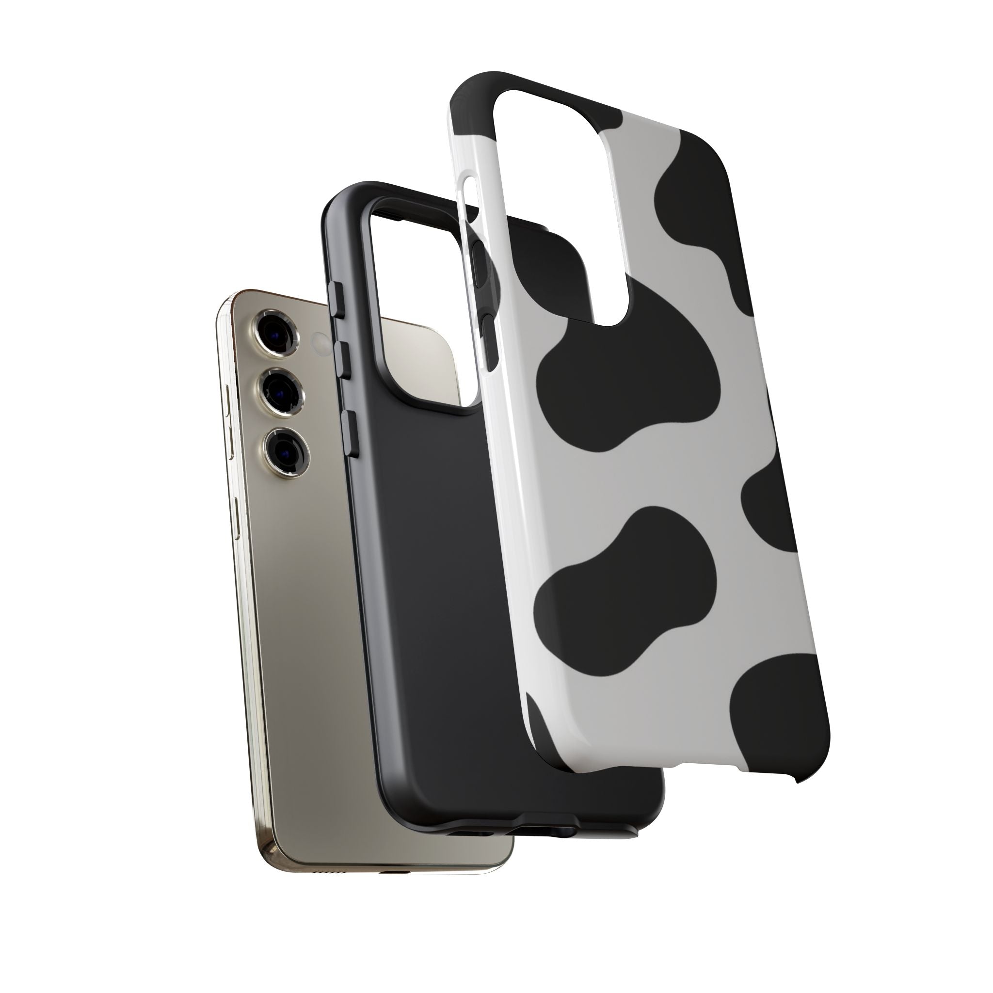 Black and White Cow Print Phone Case, Cute Tough Cases, Animal Print Case, Stylish Smartphone Accessories, Cow Lover Gift
