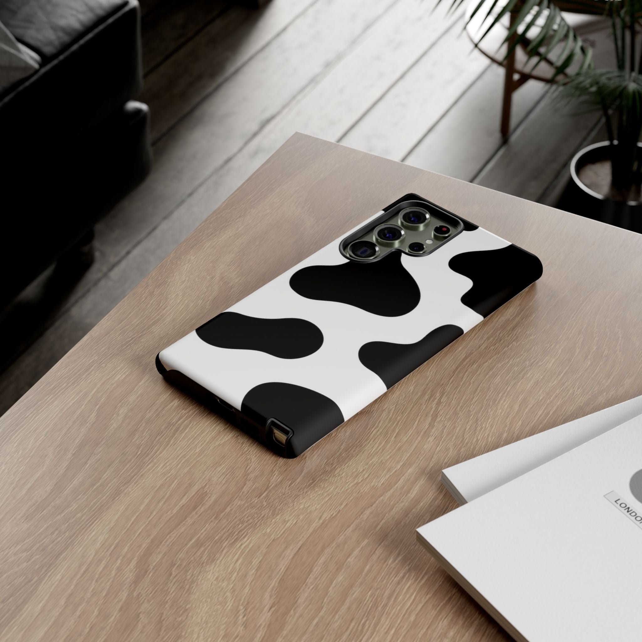 Black and White Cow Print Phone Case, Cute Tough Cases, Animal Print Case, Stylish Smartphone Accessories, Cow Lover Gift