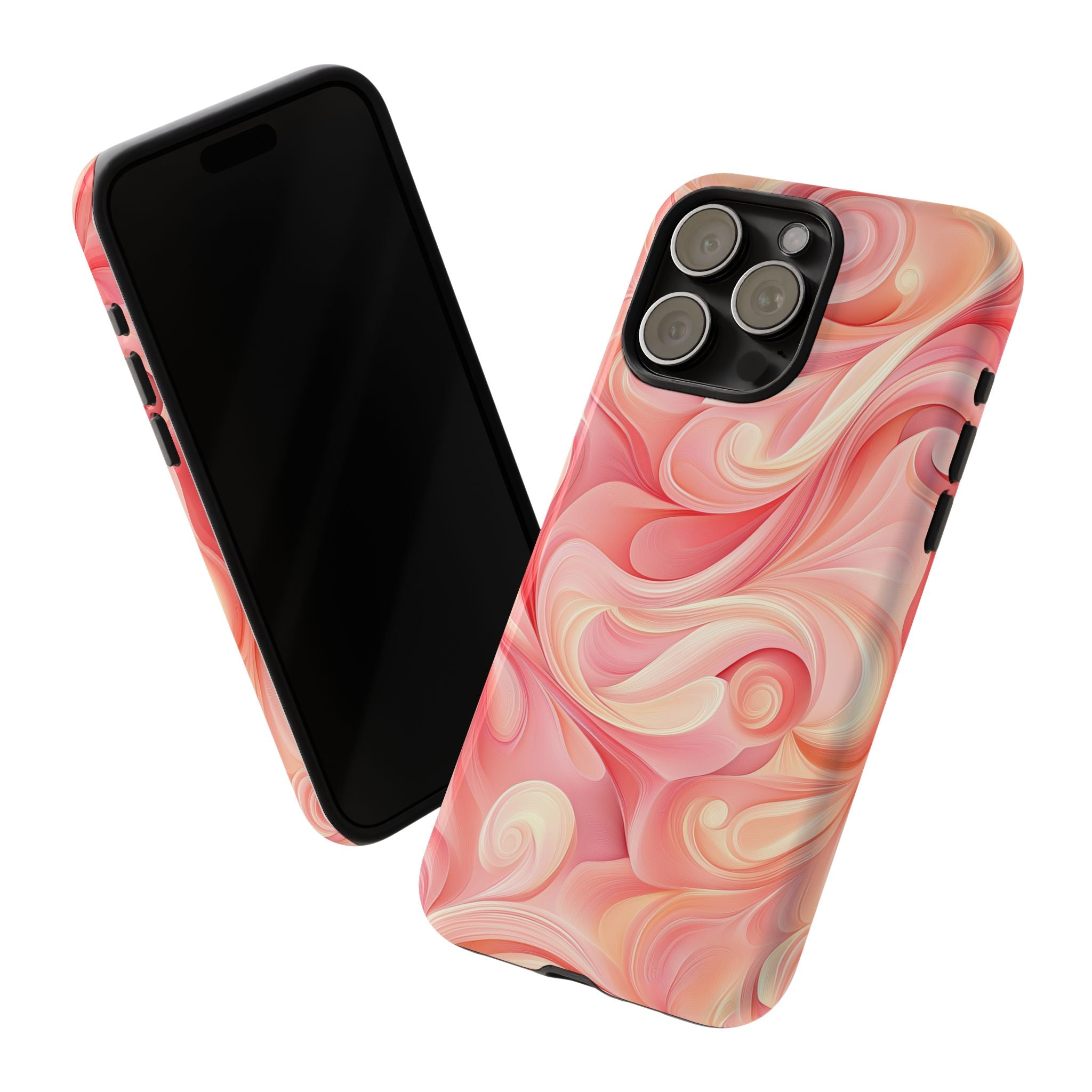 Stylish Phone Case - Tough Cases with Abstract Pink Swirls