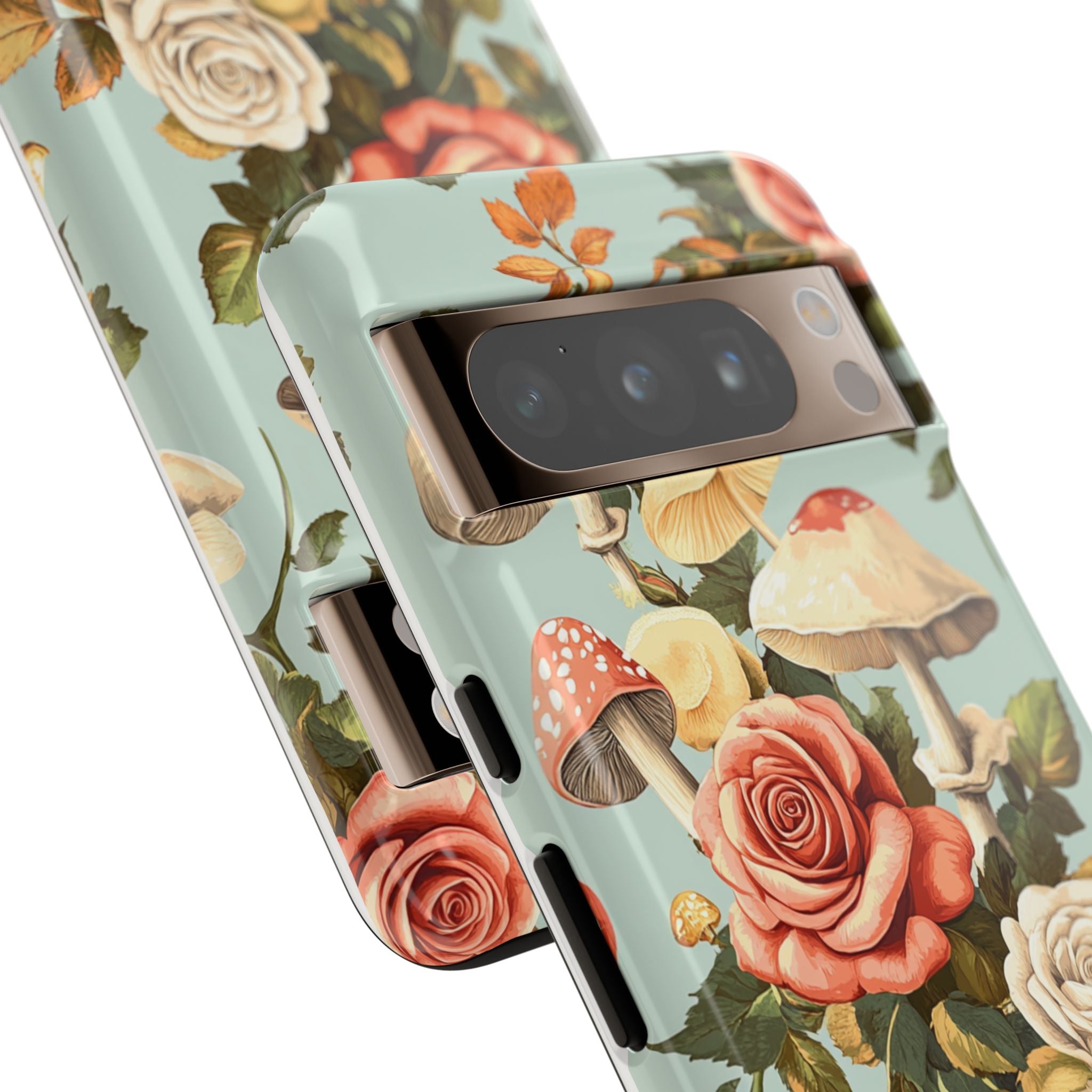 Floral Phone Case - Tough Cases with Mushroom and Rose