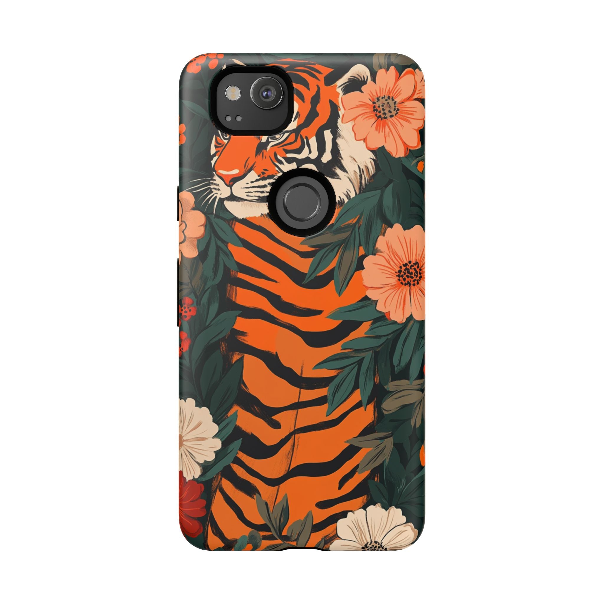 Tough Cases: Floral Tiger Phone Case