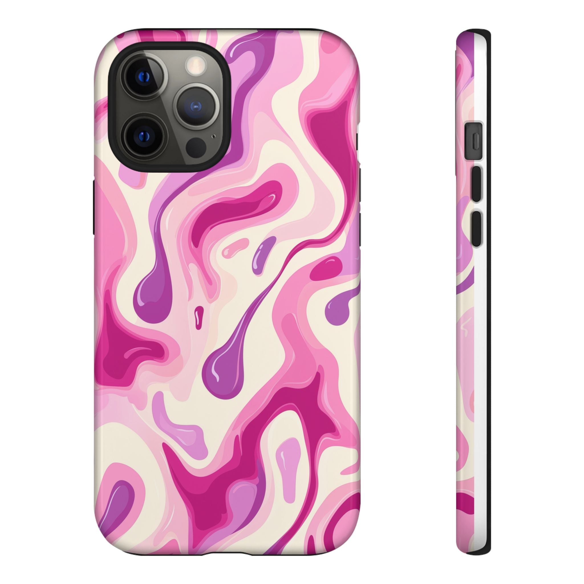 Colorful Phone Case with Abstract Pink Design