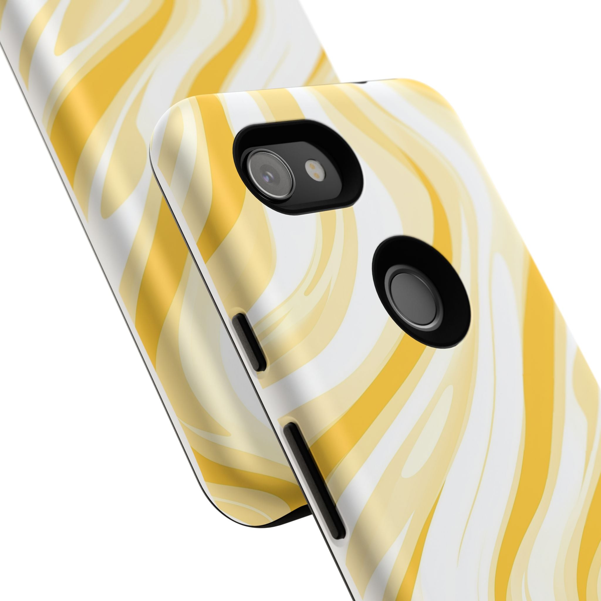 Stylish Phone Case with Yellow Marble Design