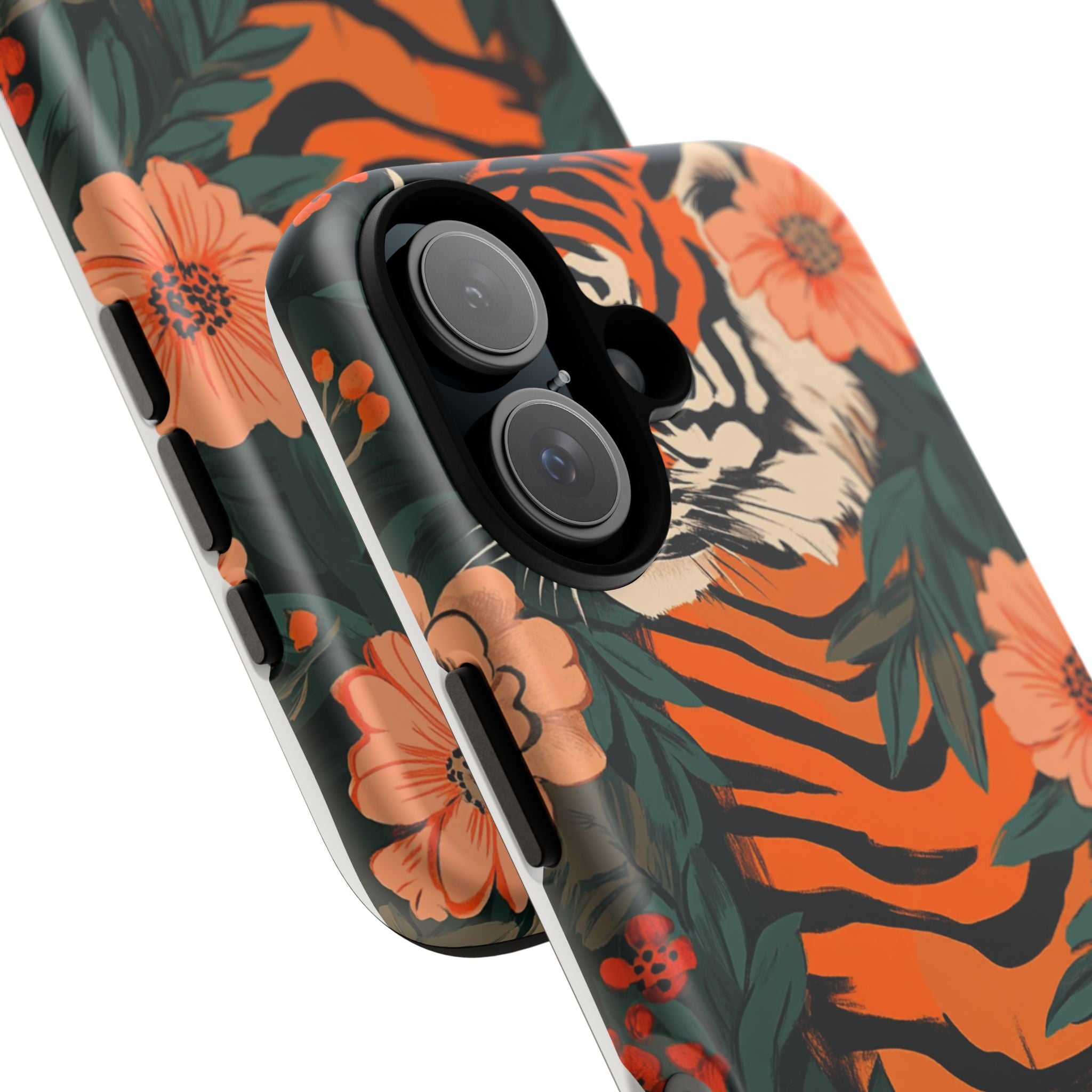 Tough Cases: Floral Tiger Phone Case