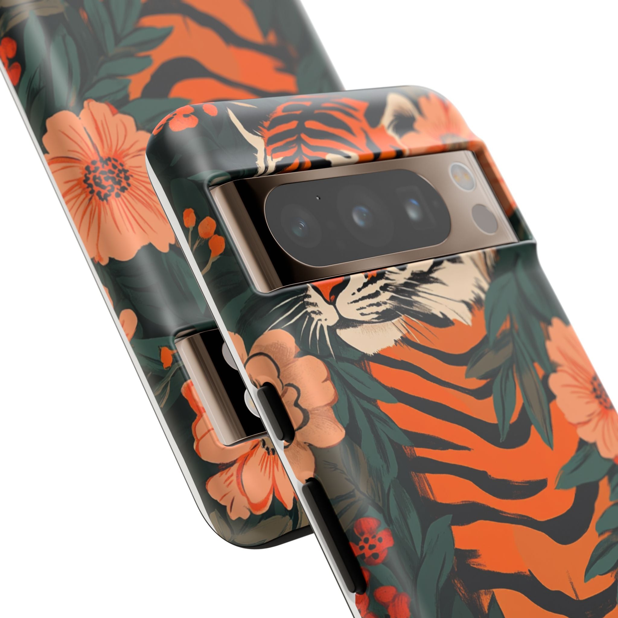 Tough Cases: Floral Tiger Phone Case