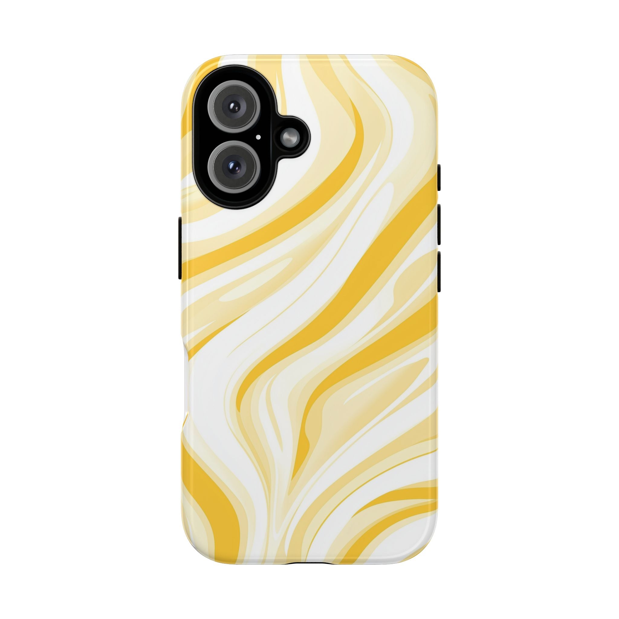 Stylish Phone Case with Yellow Marble Design