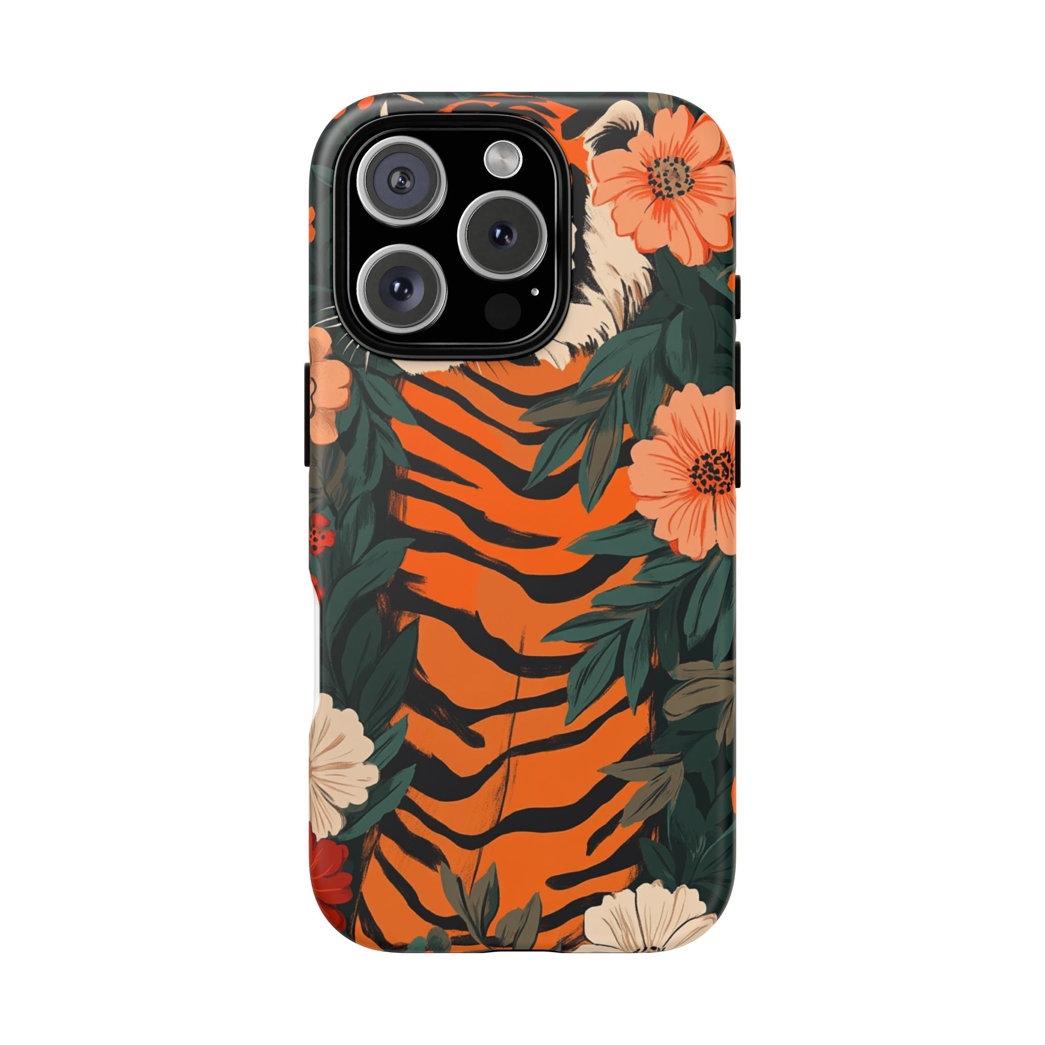 Tough Cases: Floral Tiger Phone Case