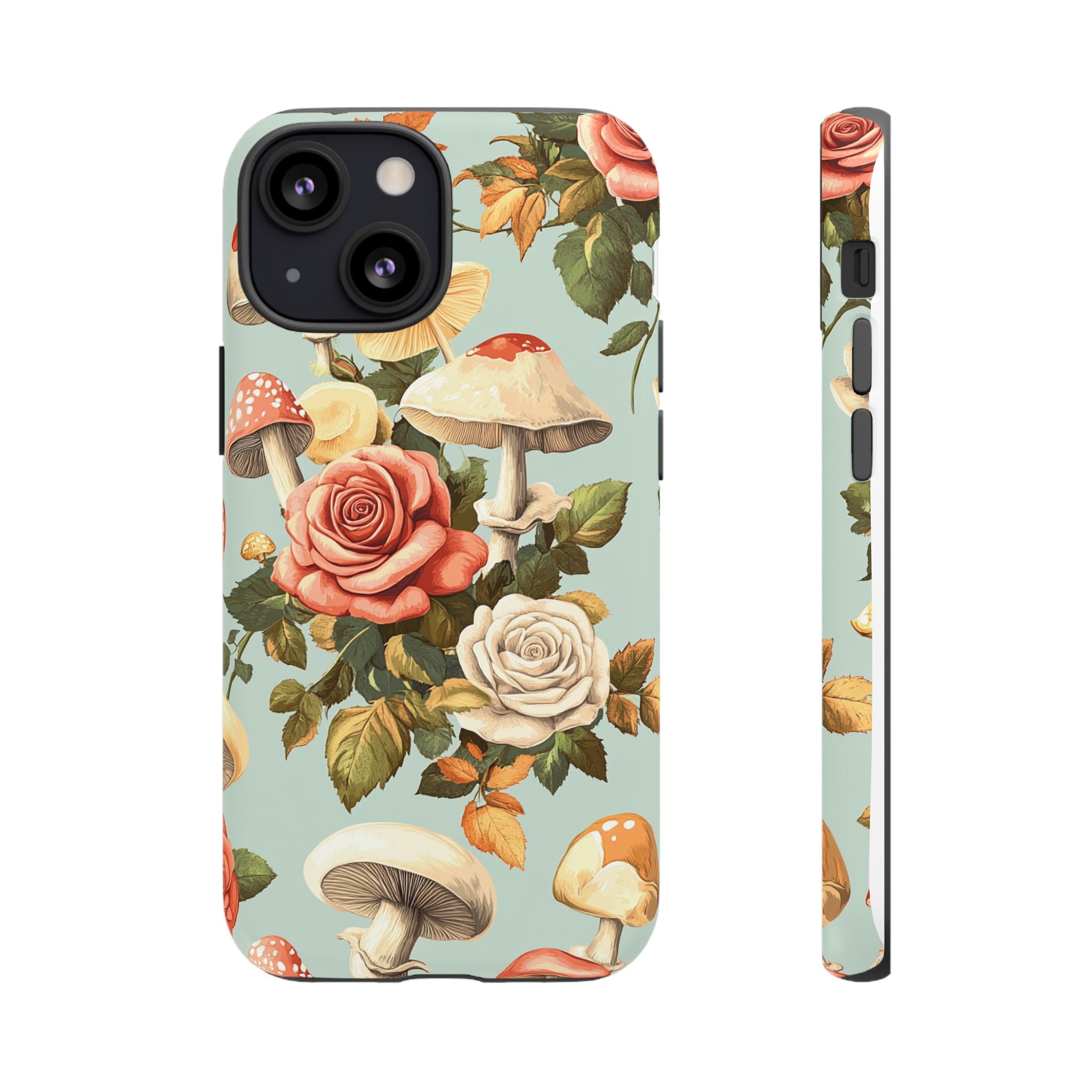 Floral Phone Case - Tough Cases with Mushroom and Rose