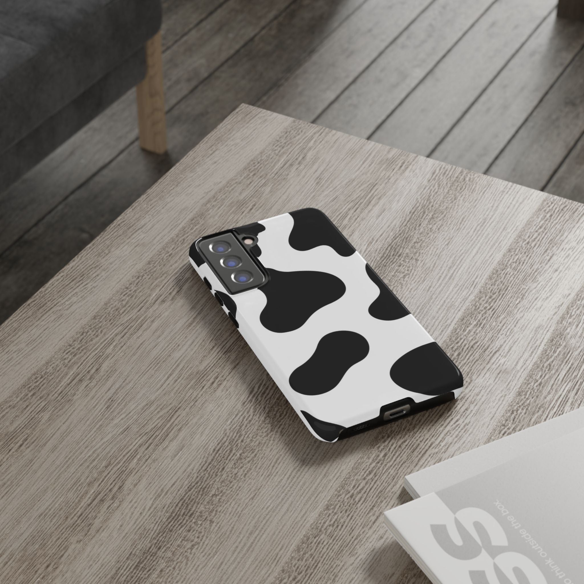 Black and White Cow Print Phone Case, Cute Tough Cases, Animal Print Case, Stylish Smartphone Accessories, Cow Lover Gift