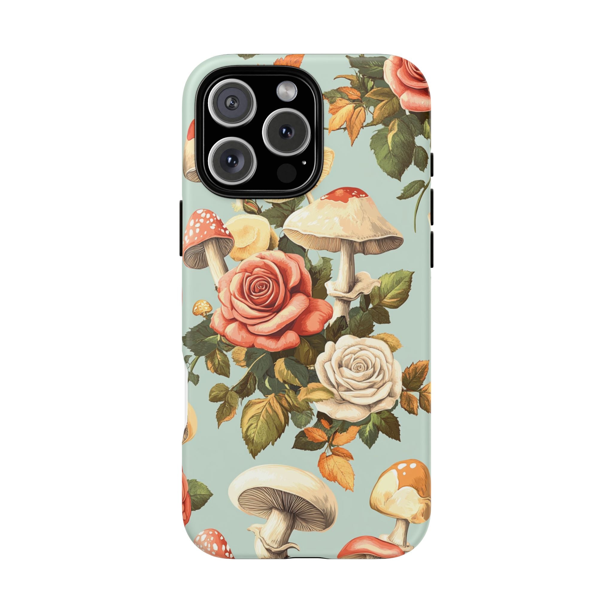 Floral Phone Case - Tough Cases with Mushroom and Rose