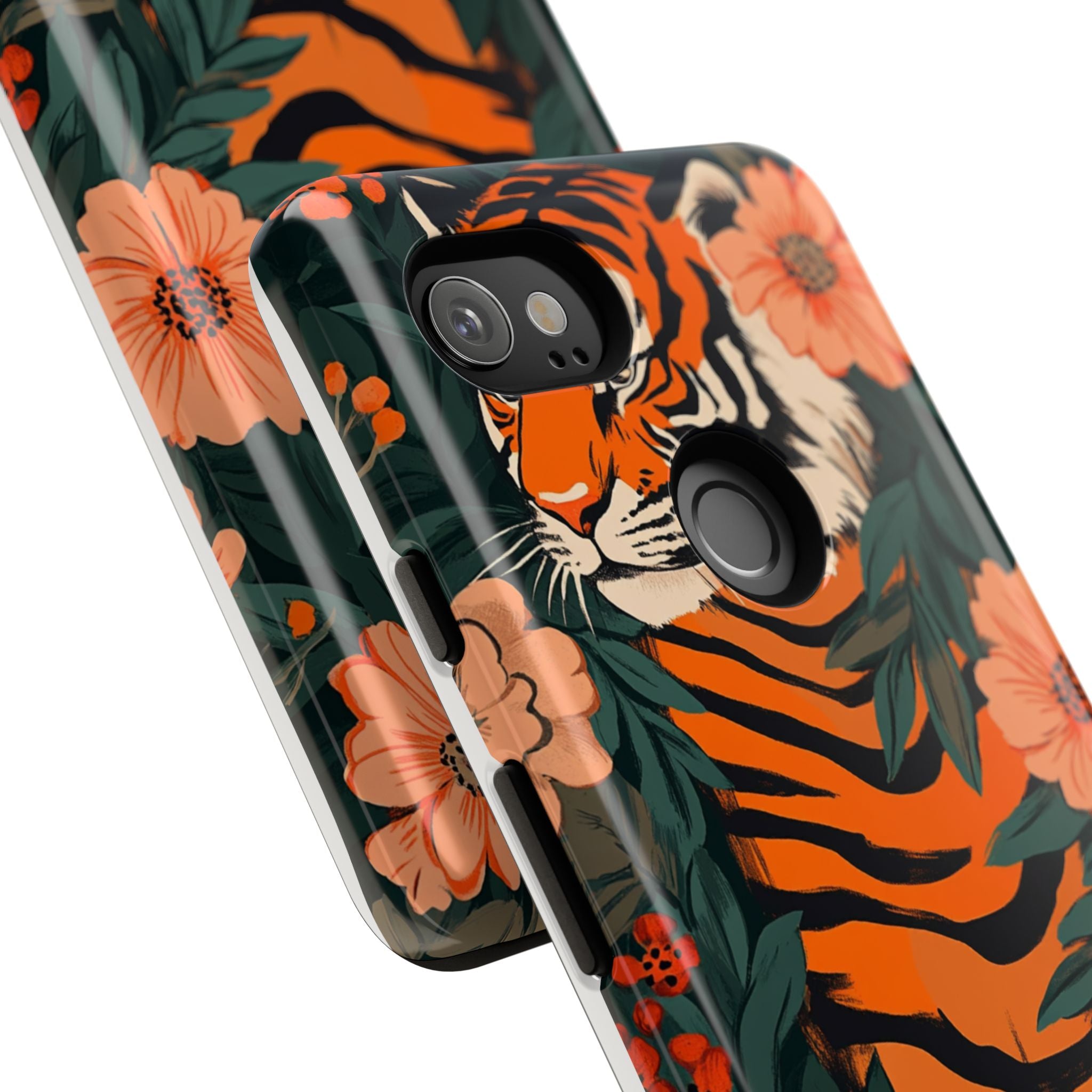 Tough Cases: Floral Tiger Phone Case