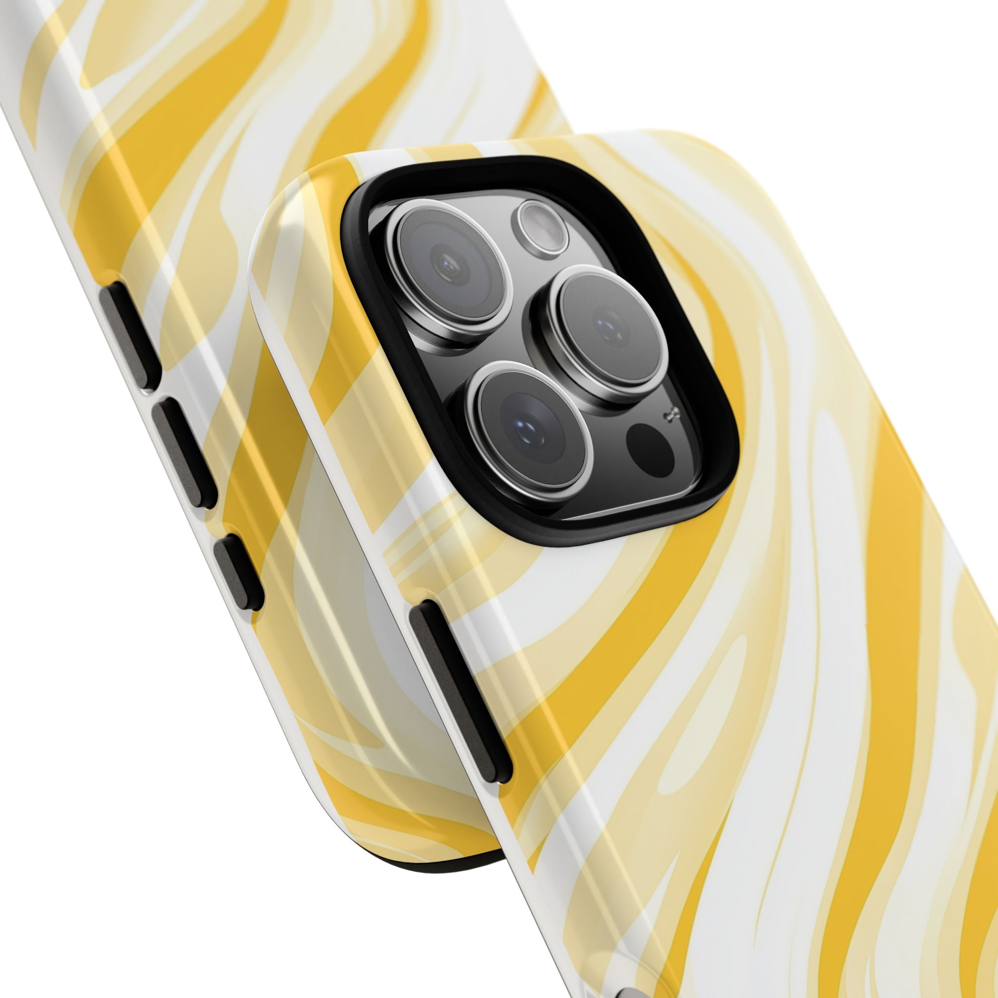 Stylish Phone Case with Yellow Marble Design