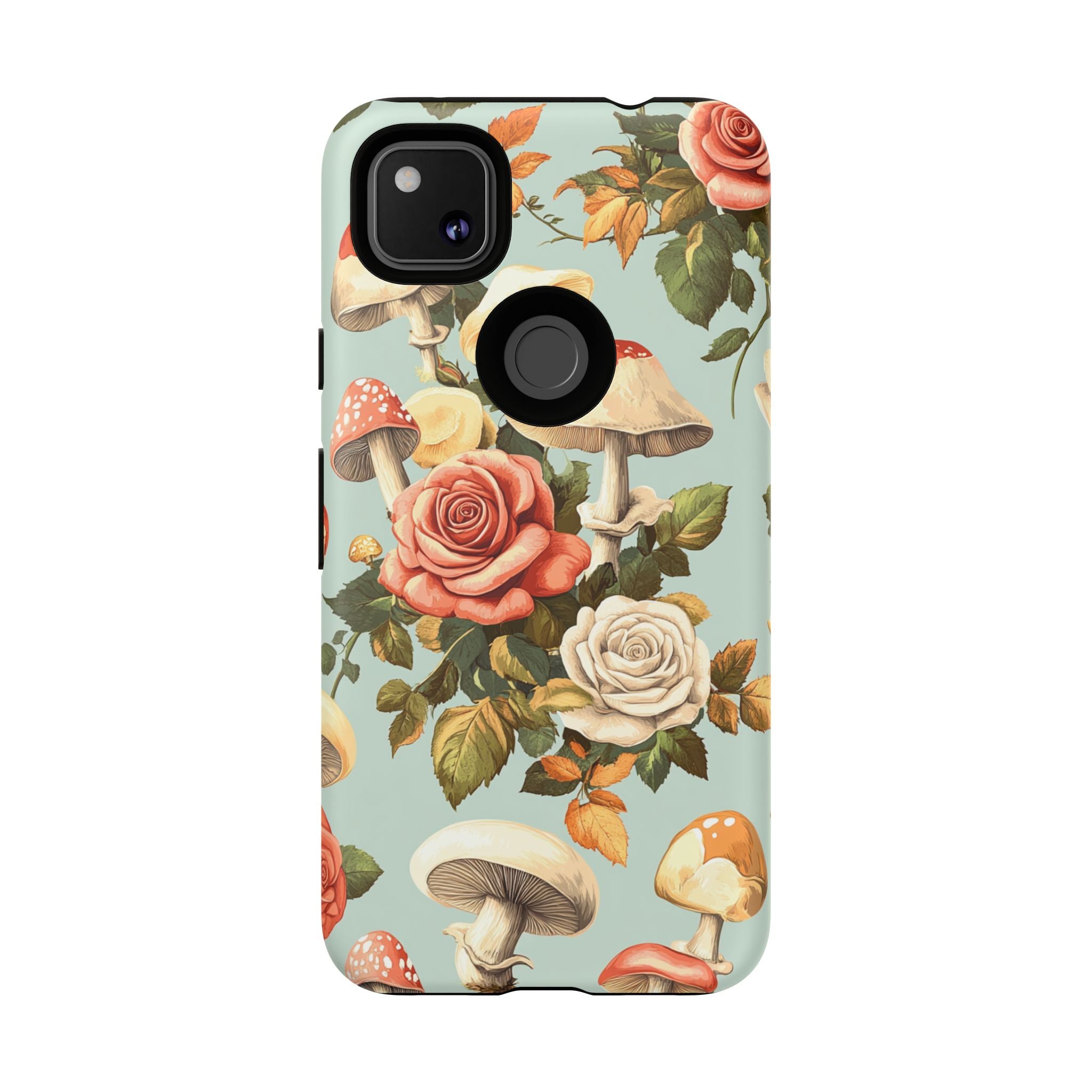 Floral Phone Case - Tough Cases with Mushroom and Rose