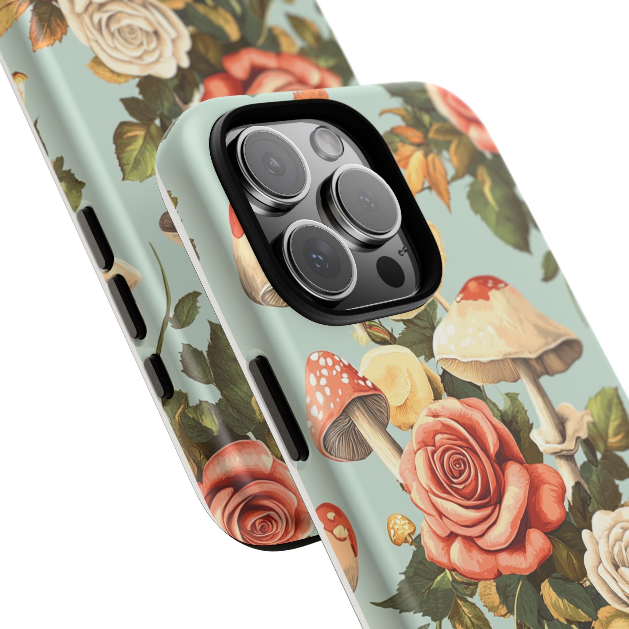 Floral Phone Case - Tough Cases with Mushroom and Rose