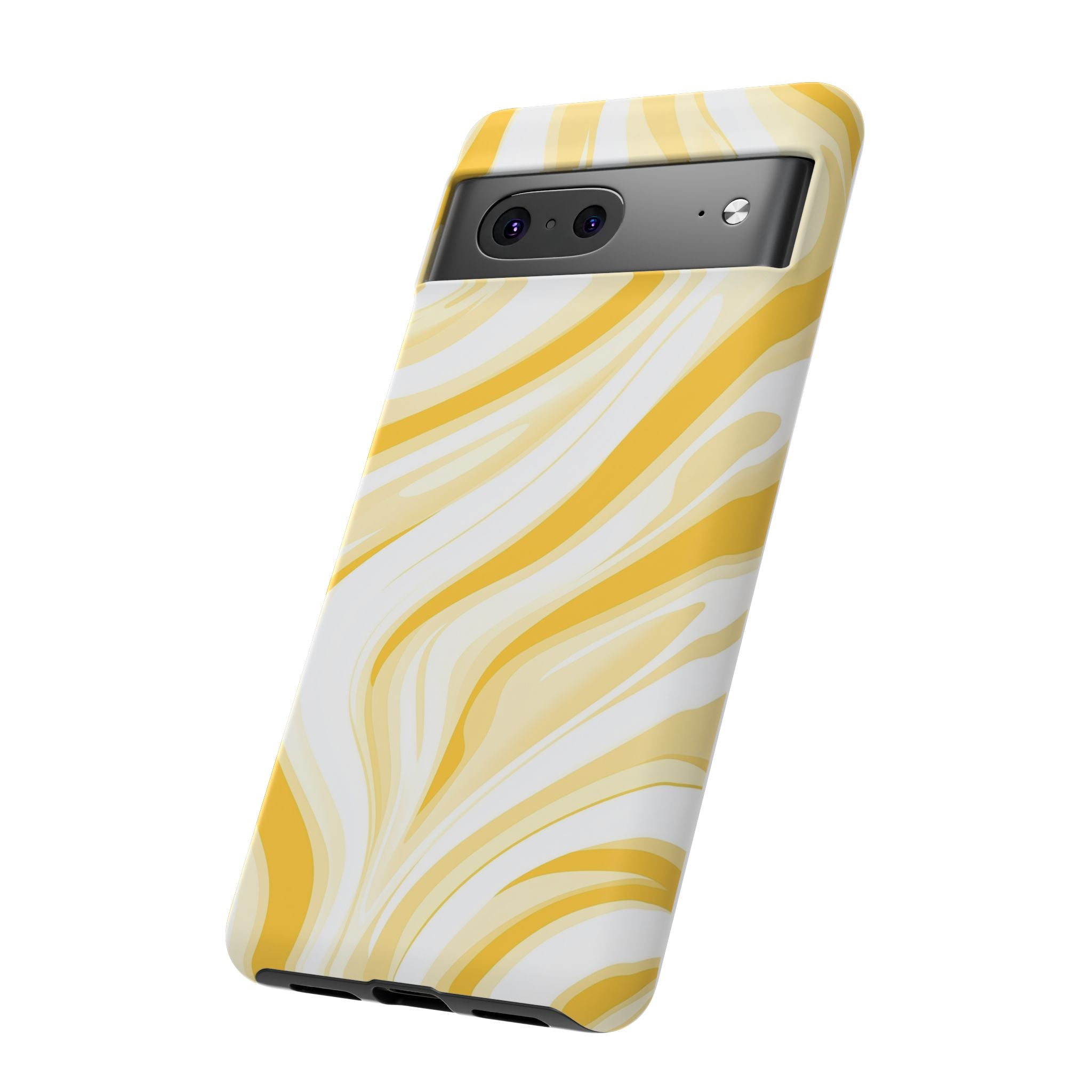Stylish Phone Case with Yellow Marble Design