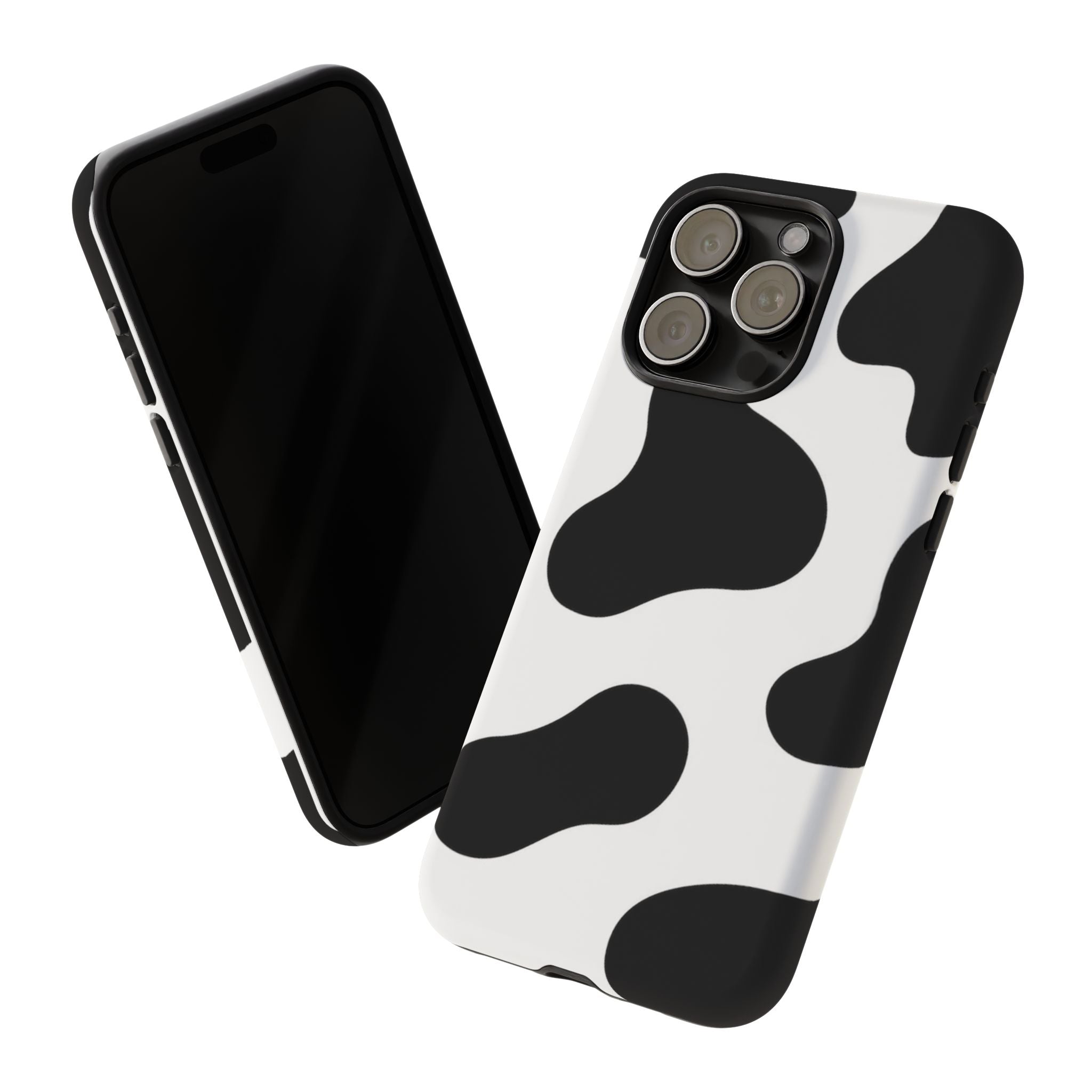 Black and White Cow Print Phone Case, Cute Tough Cases, Animal Print Case, Stylish Smartphone Accessories, Cow Lover Gift
