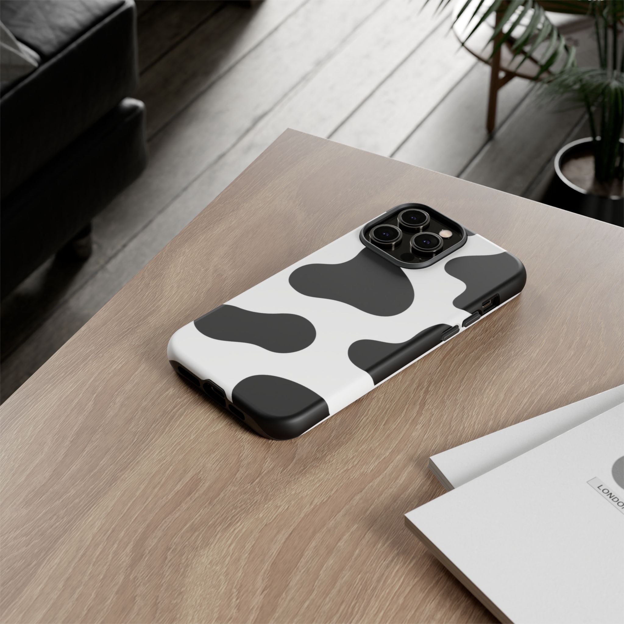 Black and White Cow Print Phone Case, Cute Tough Cases, Animal Print Case, Stylish Smartphone Accessories, Cow Lover Gift