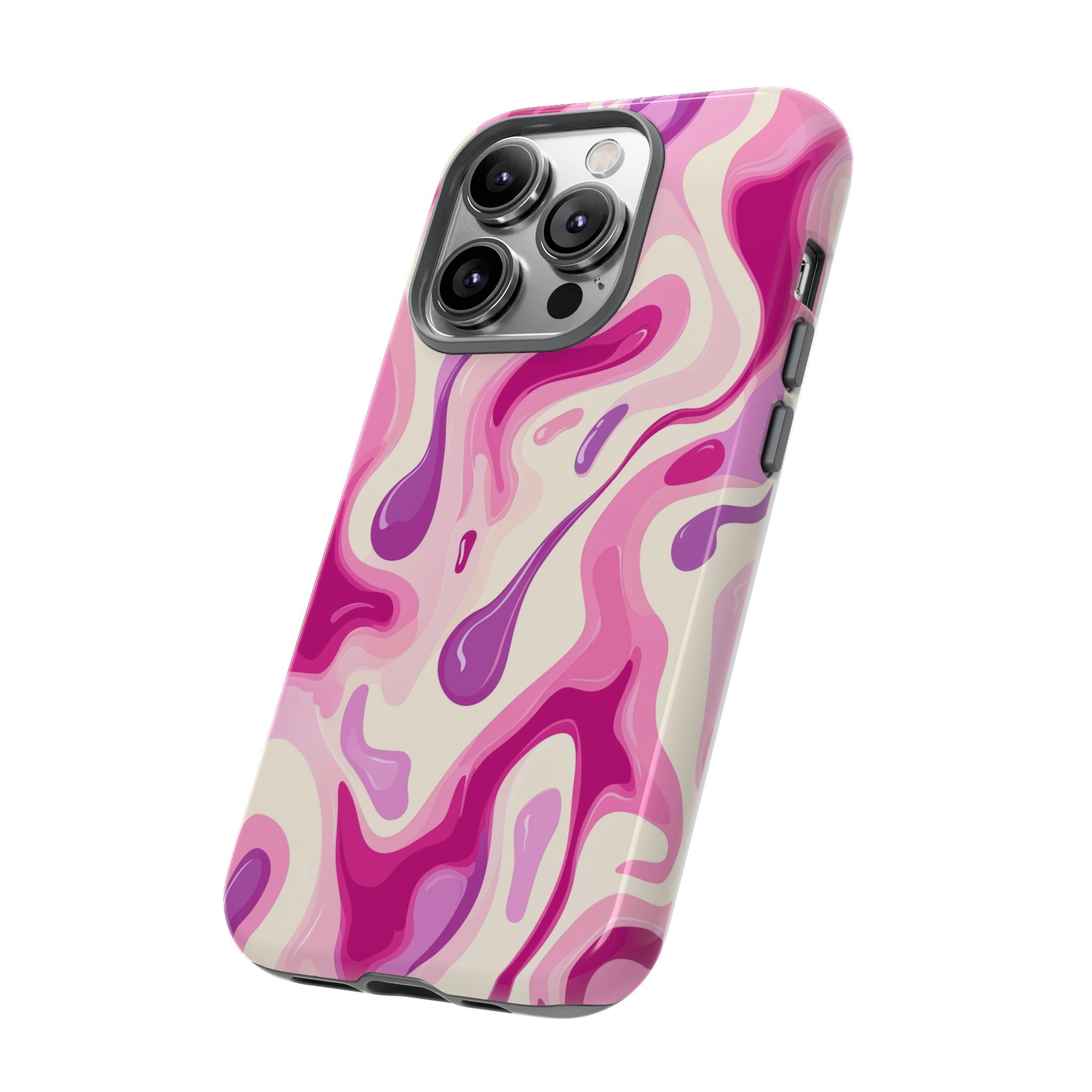 Colorful Phone Case with Abstract Pink Design