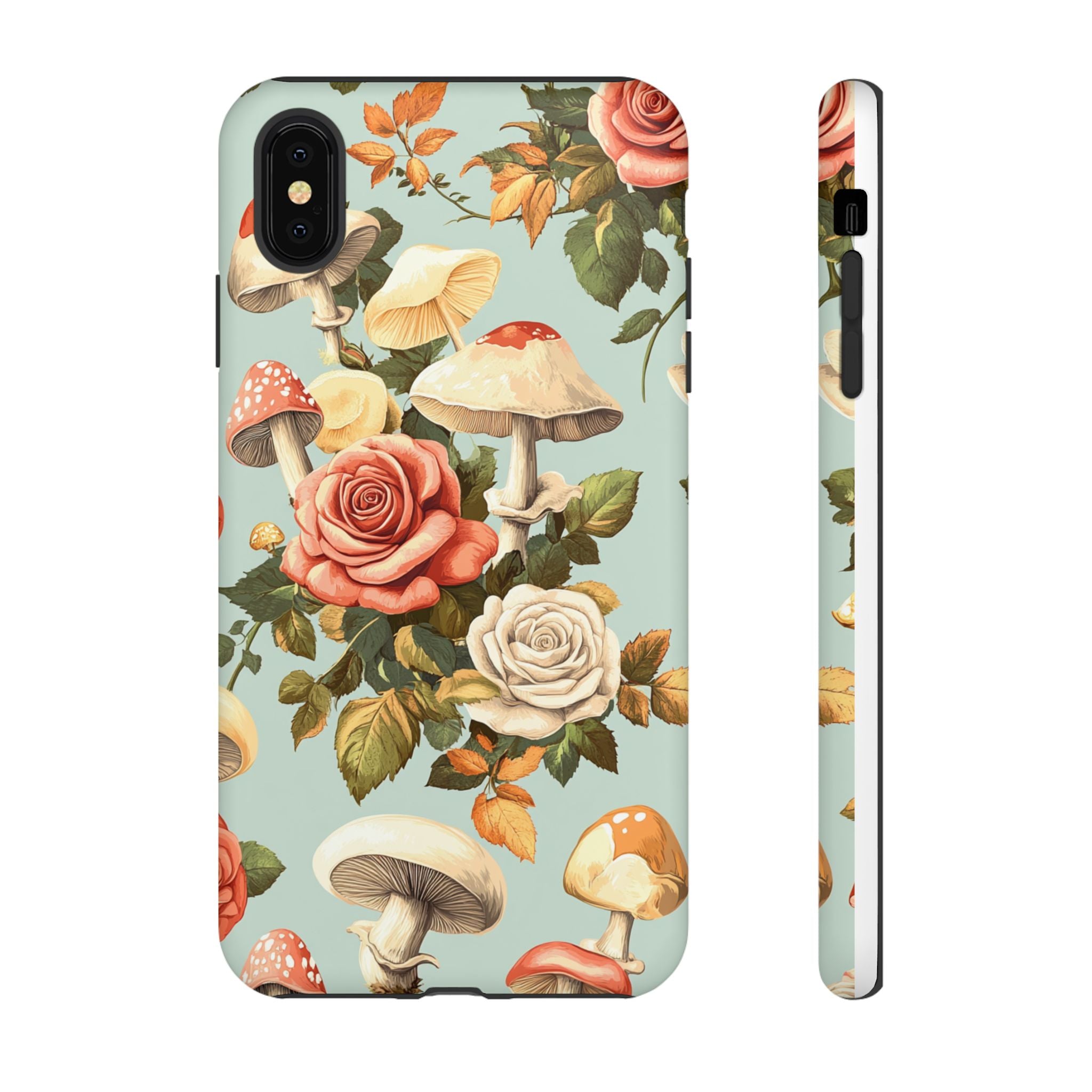 Floral Phone Case - Tough Cases with Mushroom and Rose