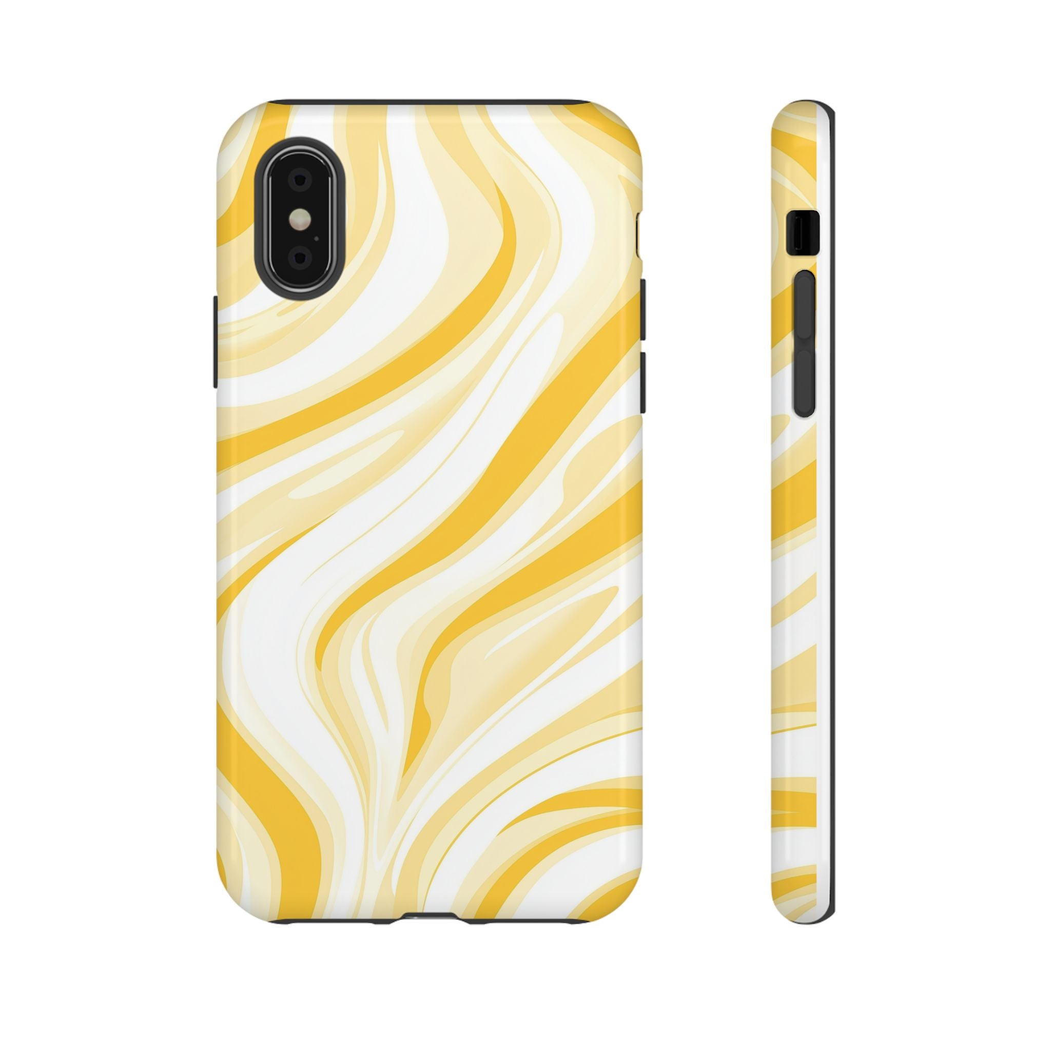 Stylish Phone Case with Yellow Marble Design