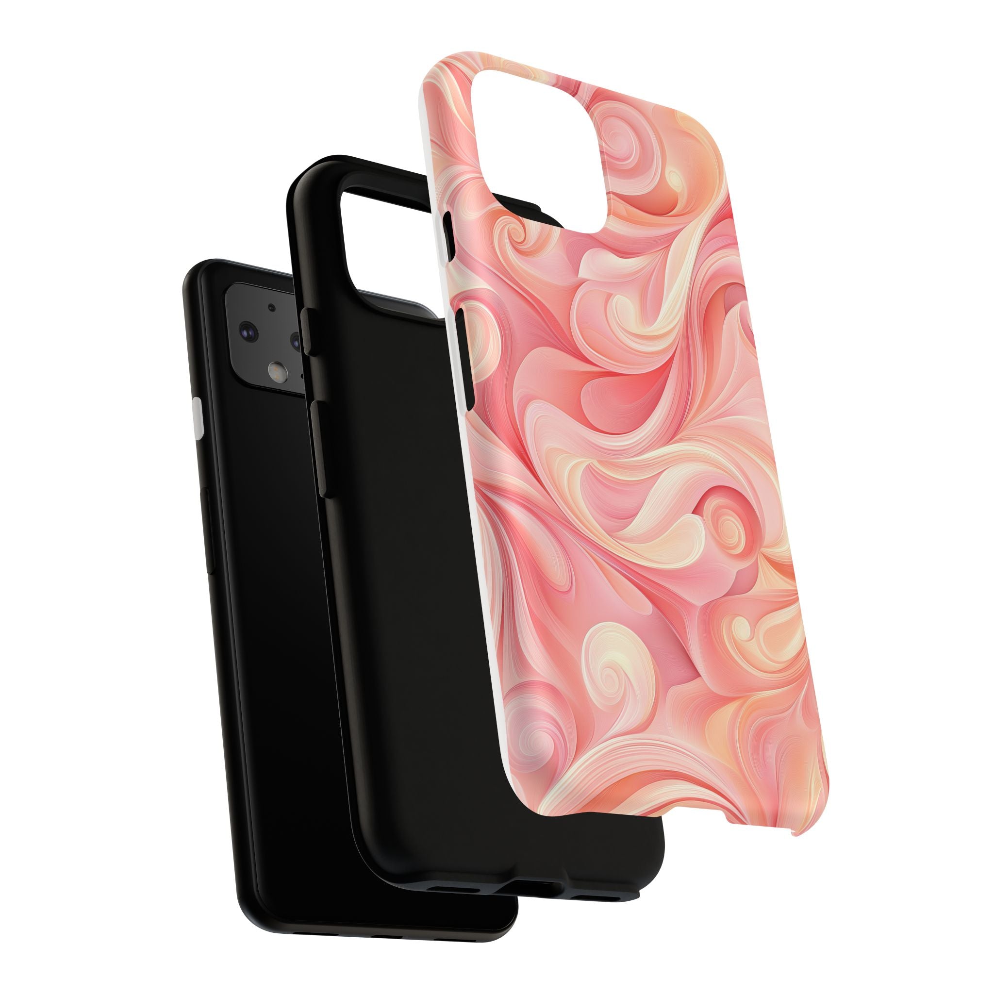 Stylish Phone Case - Tough Cases with Abstract Pink Swirls