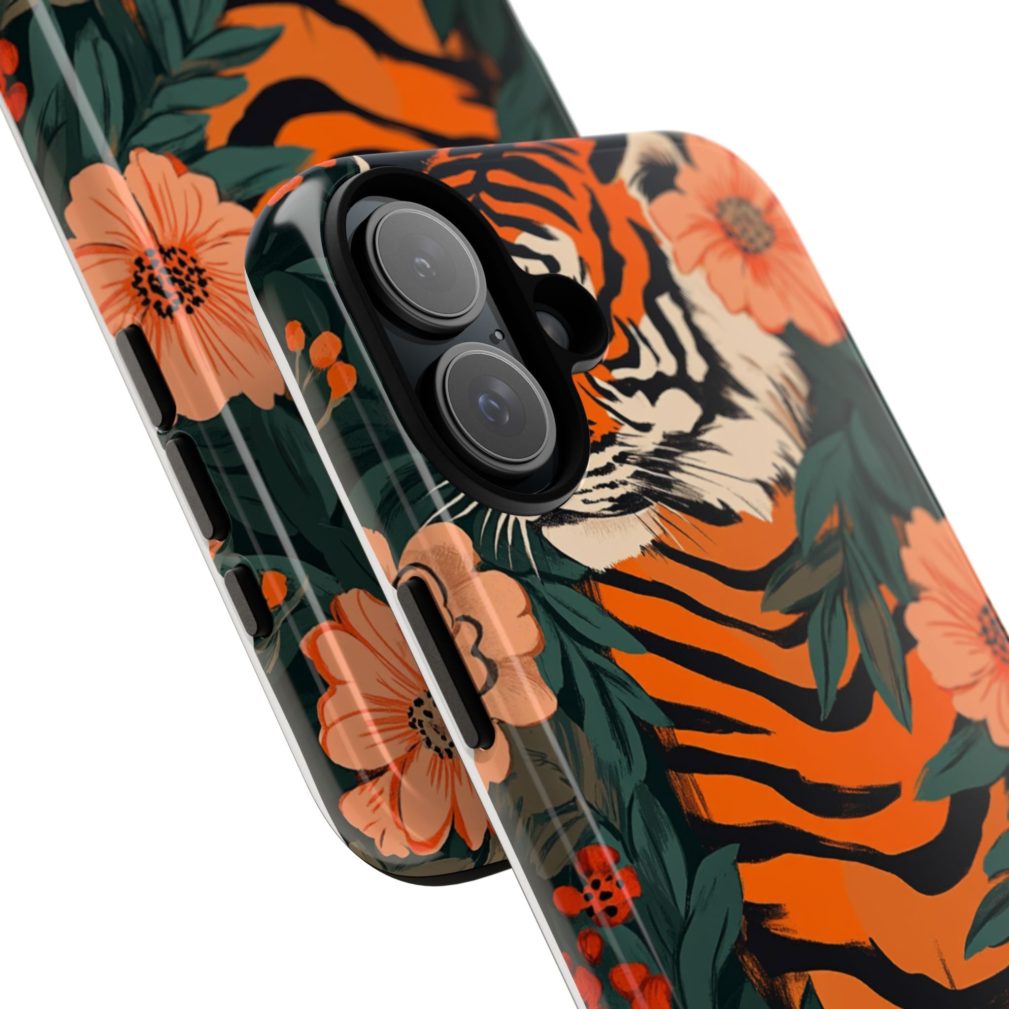 Tough Cases: Floral Tiger Phone Case