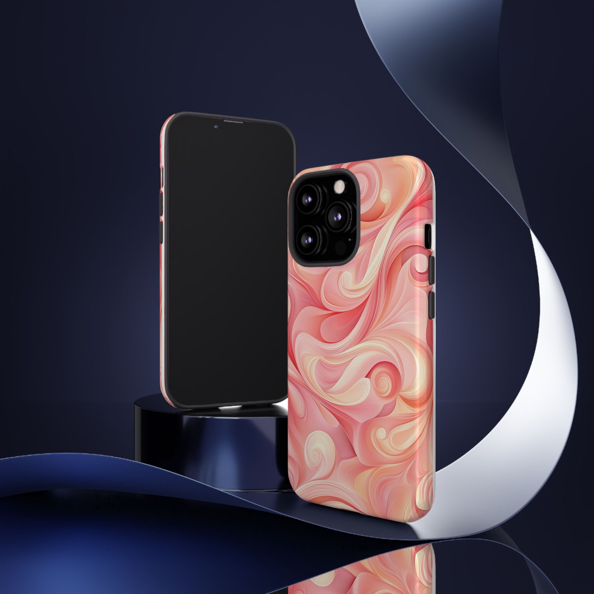 Stylish Phone Case - Tough Cases with Abstract Pink Swirls