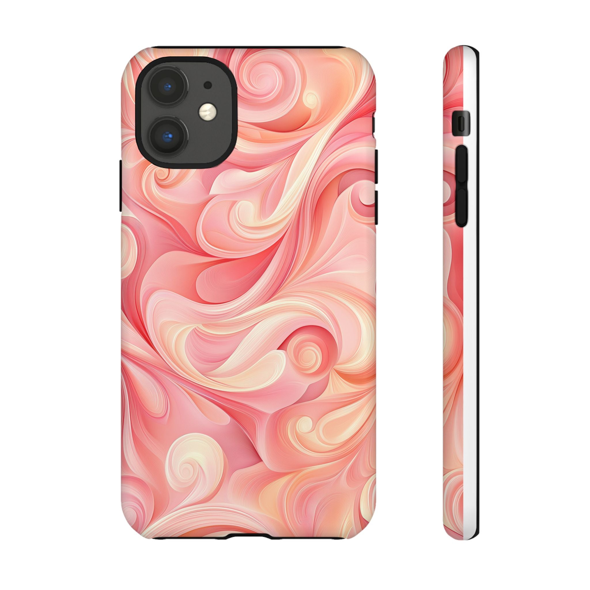 Stylish Phone Case - Tough Cases with Abstract Pink Swirls