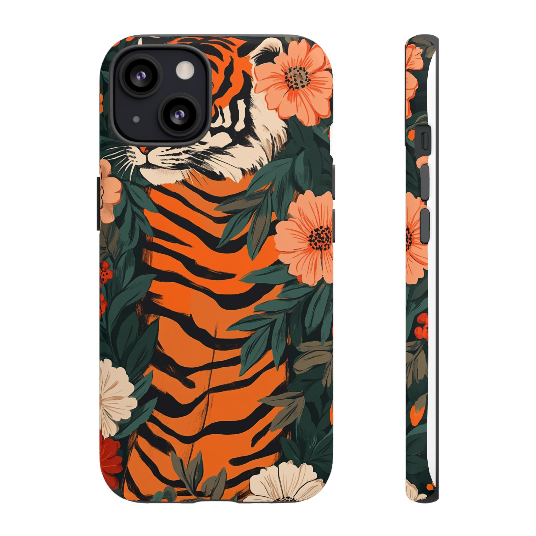 Tough Cases: Floral Tiger Phone Case
