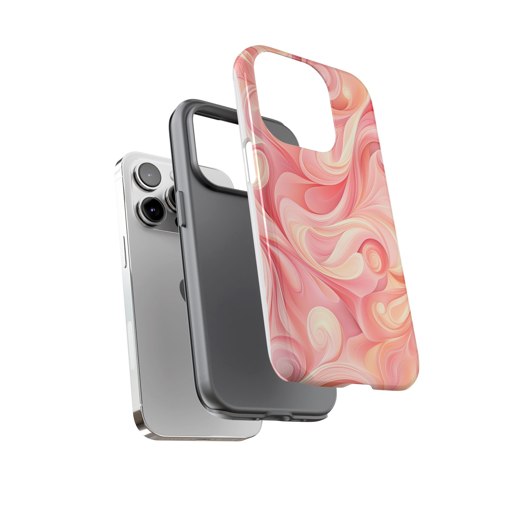 Stylish Phone Case - Tough Cases with Abstract Pink Swirls