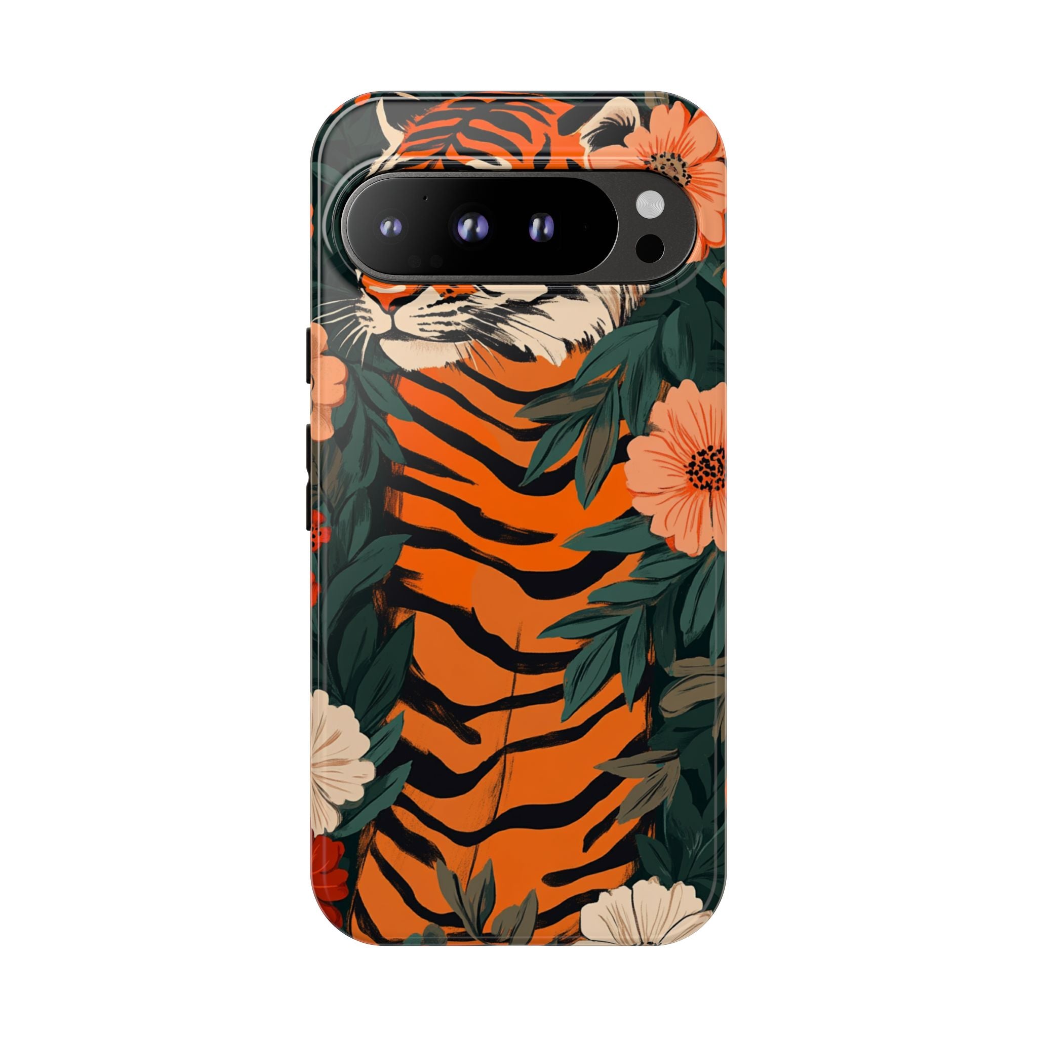 Tough Cases: Floral Tiger Phone Case