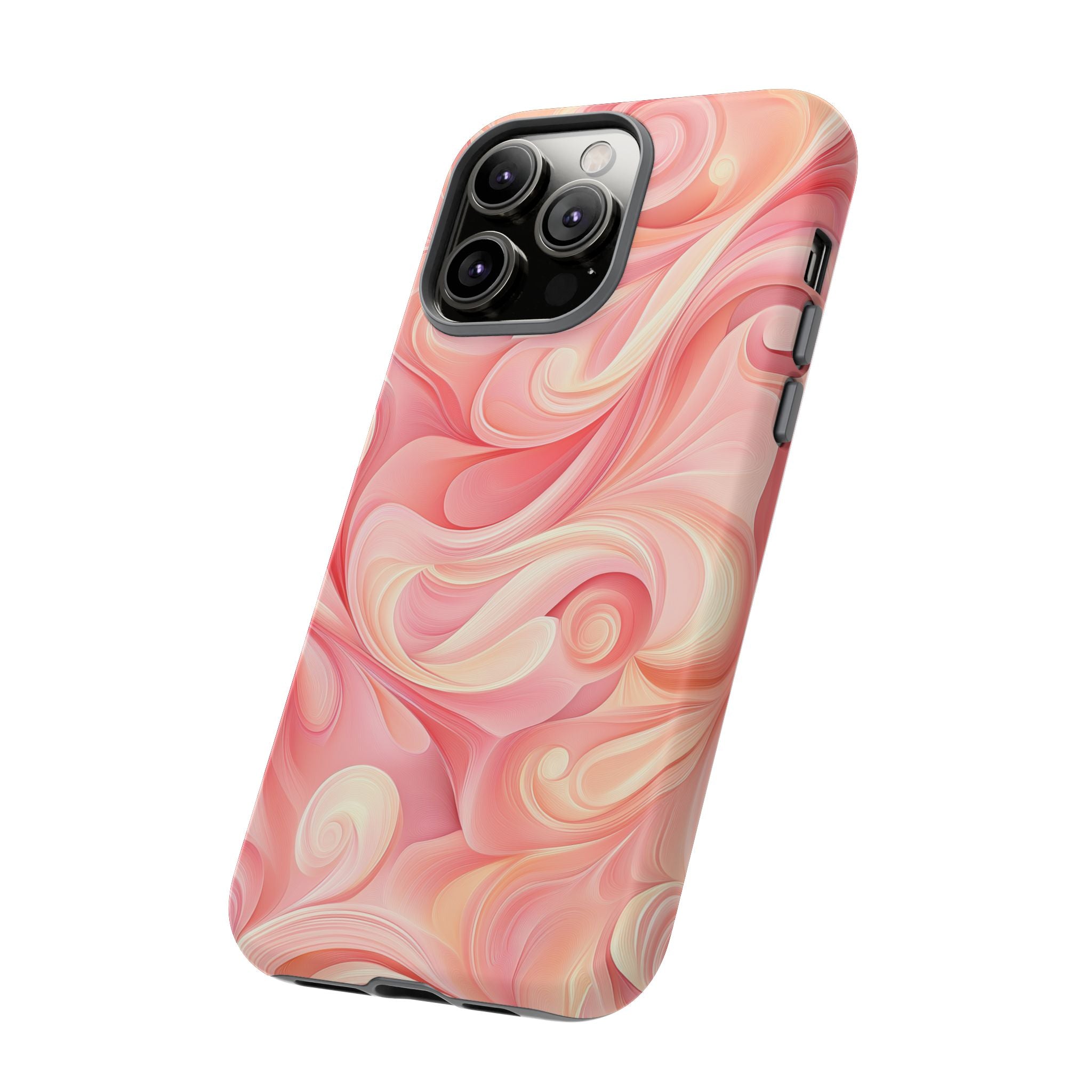Stylish Phone Case - Tough Cases with Abstract Pink Swirls