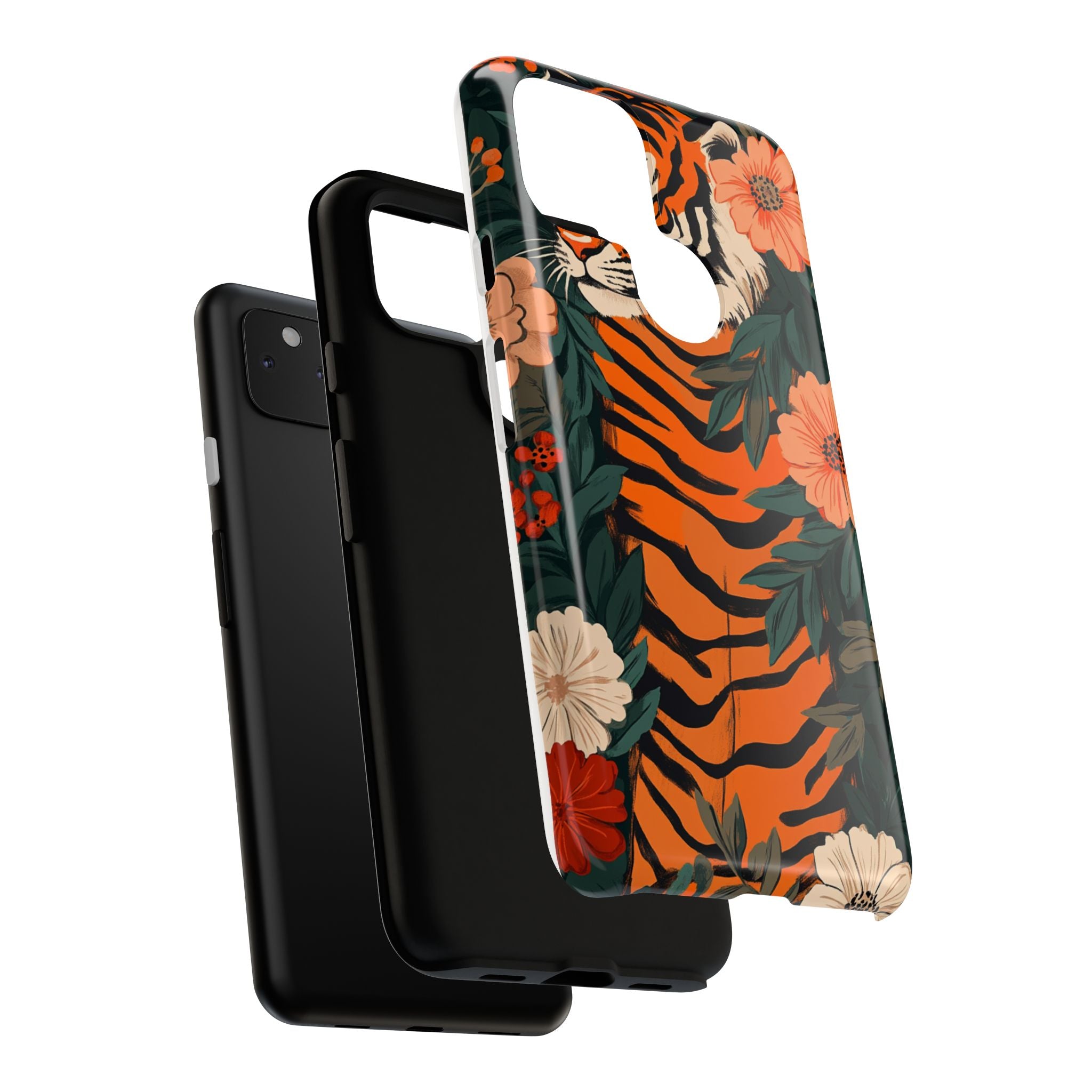 Tough Cases: Floral Tiger Phone Case