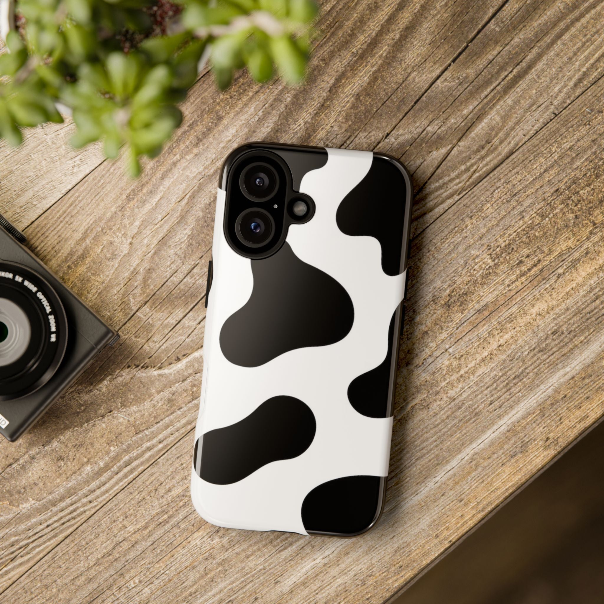 Black and White Cow Print Phone Case, Cute Tough Cases, Animal Print Case, Stylish Smartphone Accessories, Cow Lover Gift