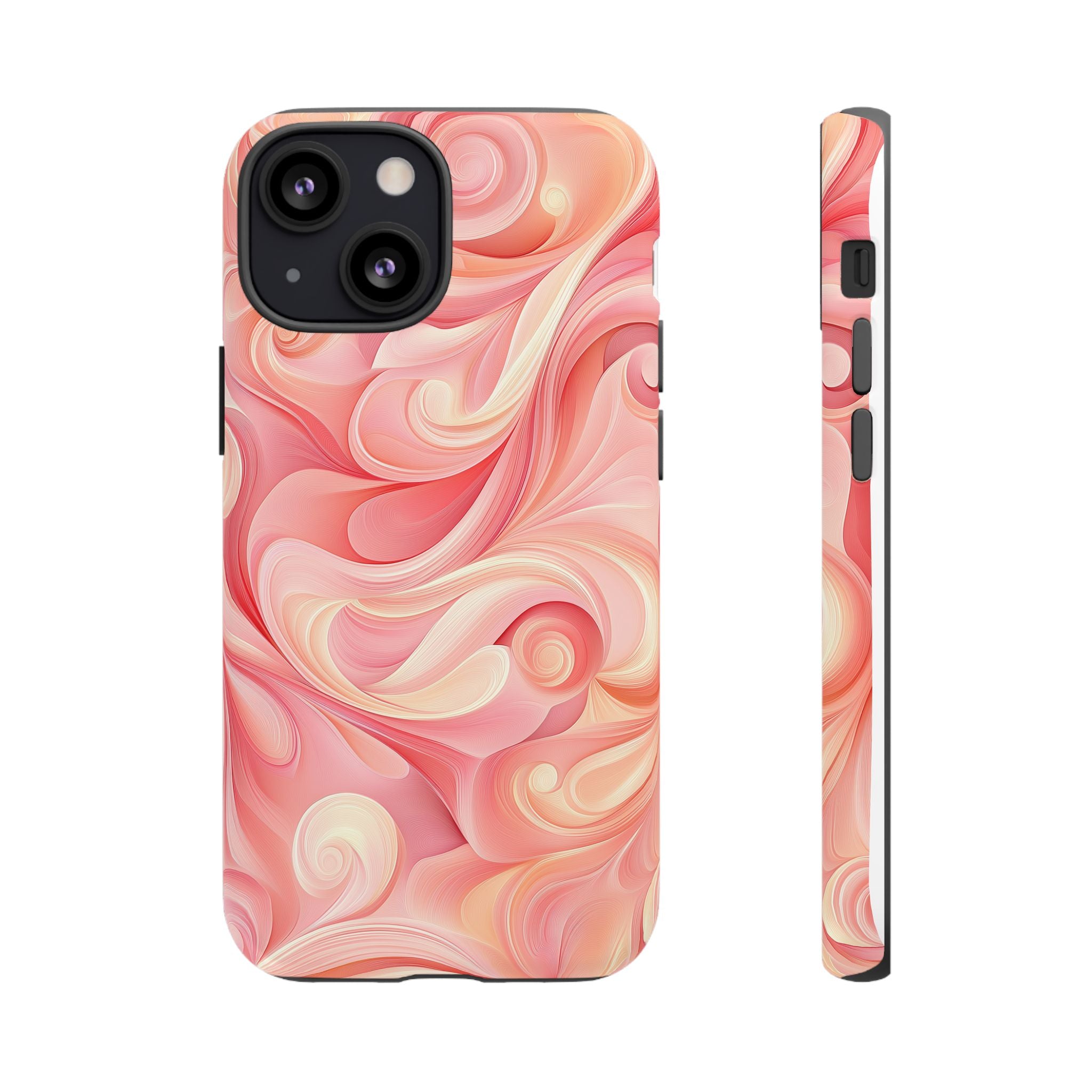Stylish Phone Case - Tough Cases with Abstract Pink Swirls