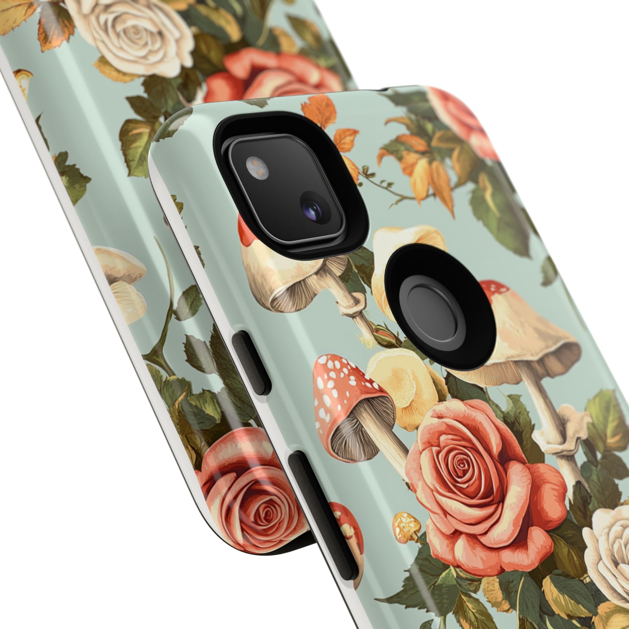 Floral Phone Case - Tough Cases with Mushroom and Rose