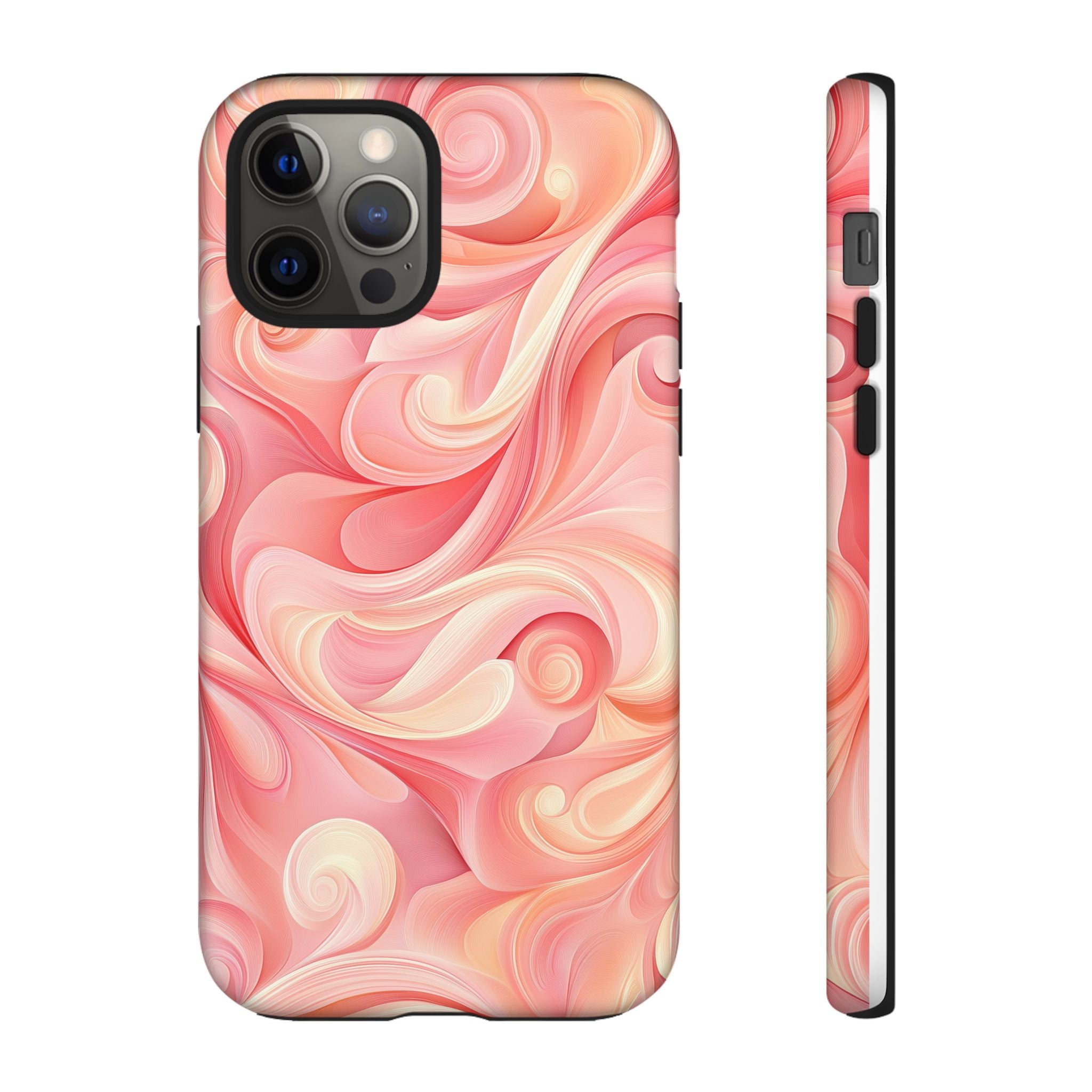 Stylish Phone Case - Tough Cases with Abstract Pink Swirls