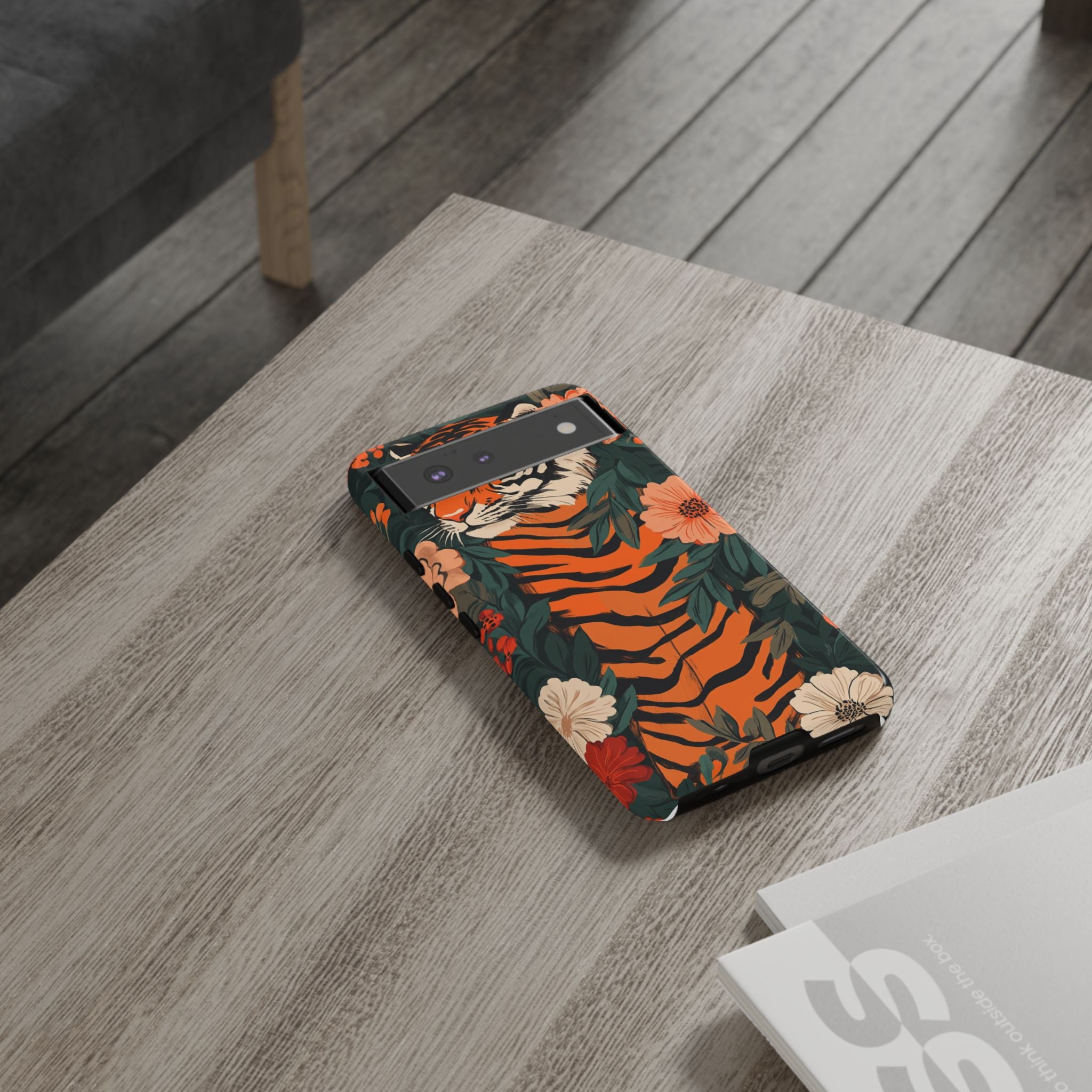 Tough Cases: Floral Tiger Phone Case