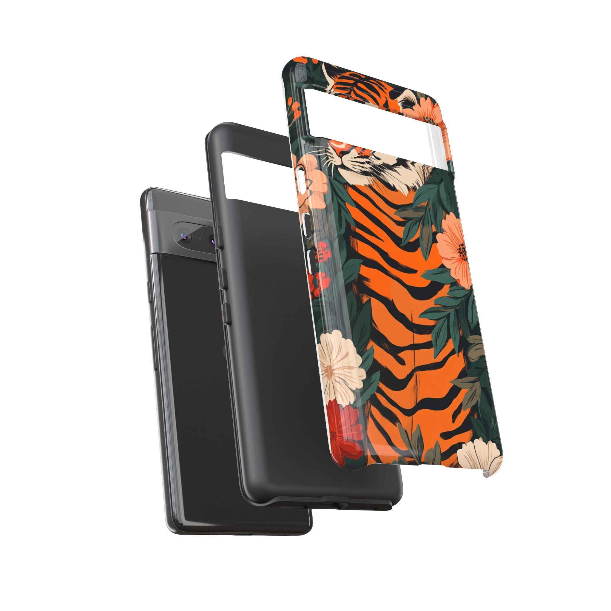 Tough Cases: Floral Tiger Phone Case