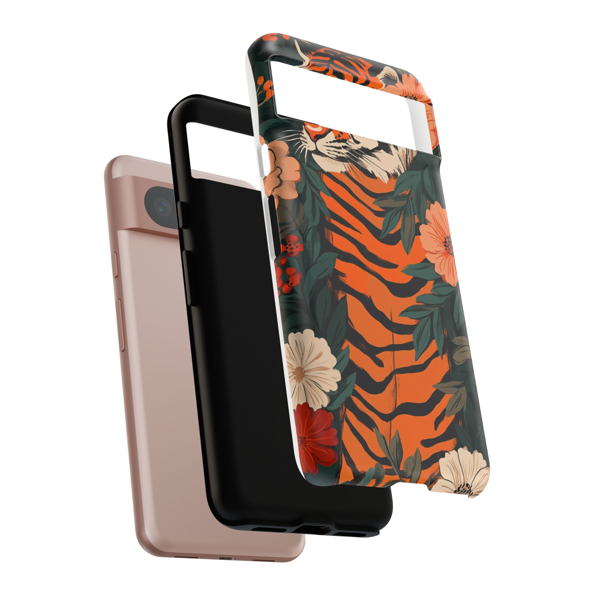 Tough Cases: Floral Tiger Phone Case