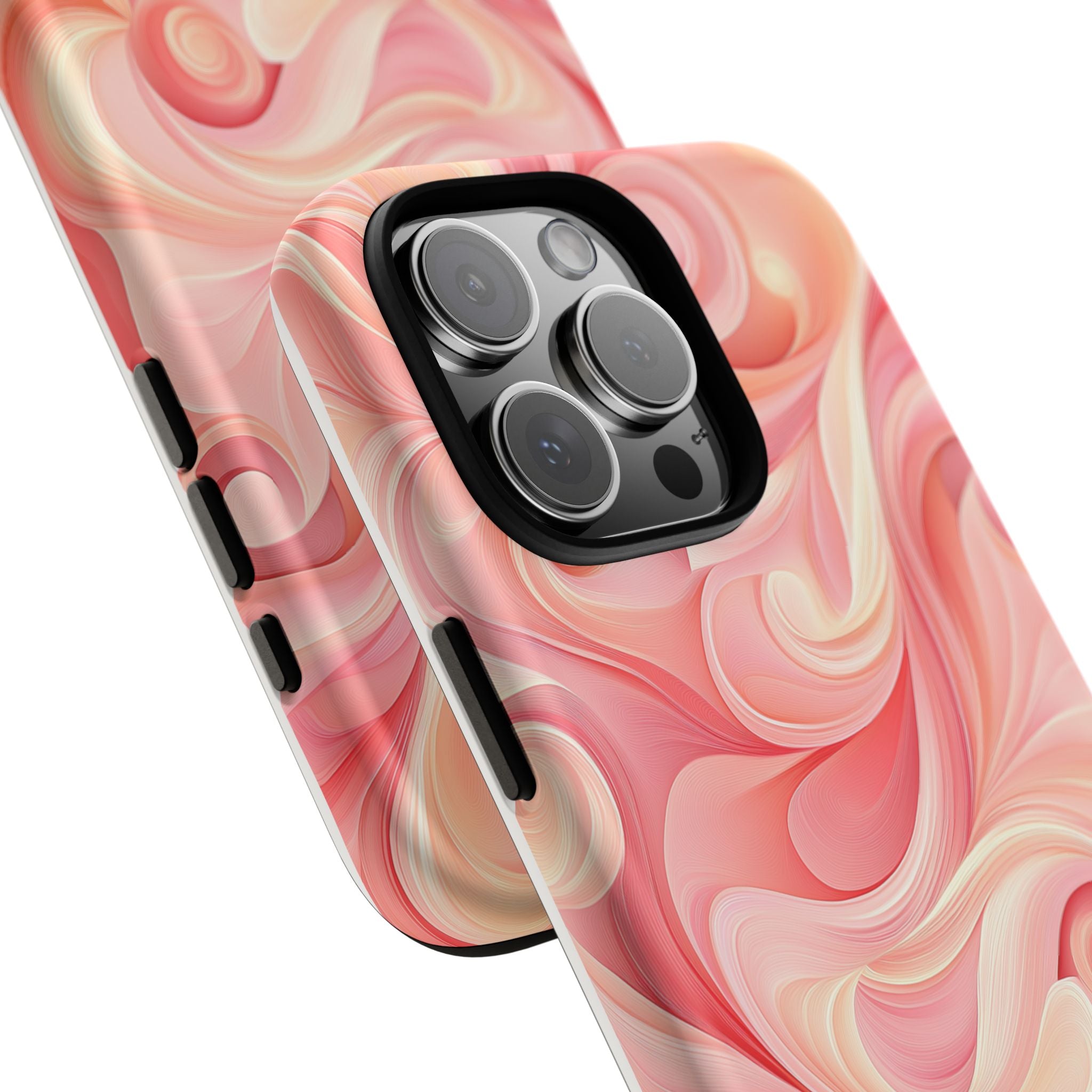 Stylish Phone Case - Tough Cases with Abstract Pink Swirls