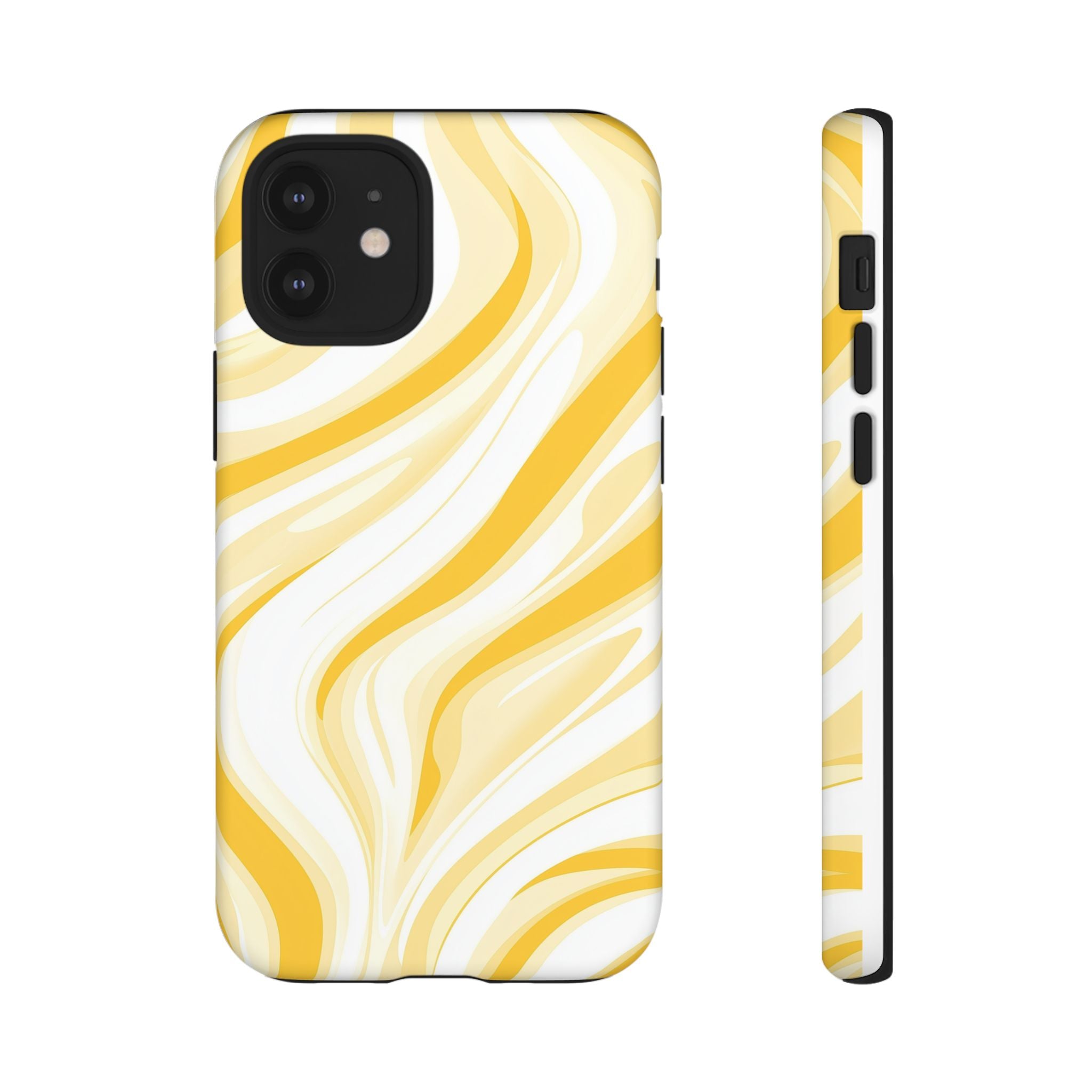 Stylish Phone Case with Yellow Marble Design