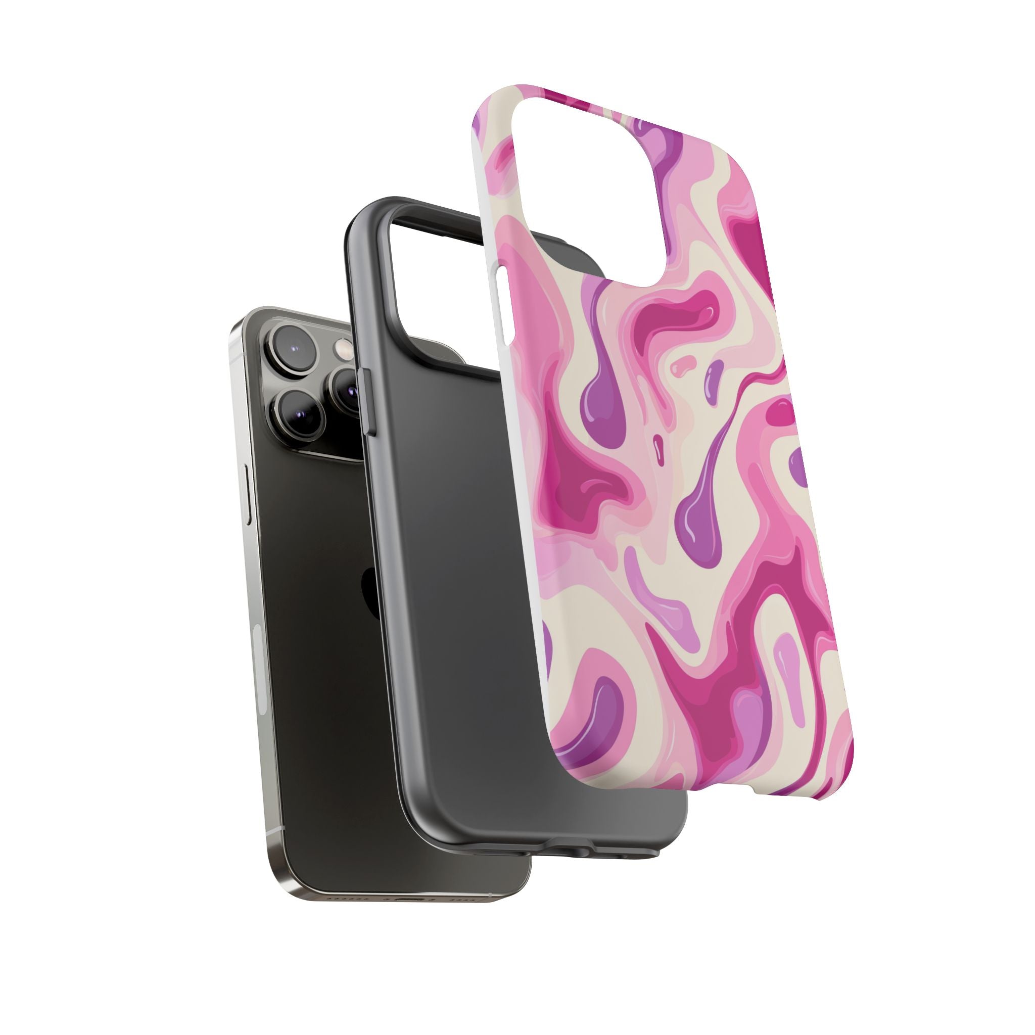 Colorful Phone Case with Abstract Pink Design