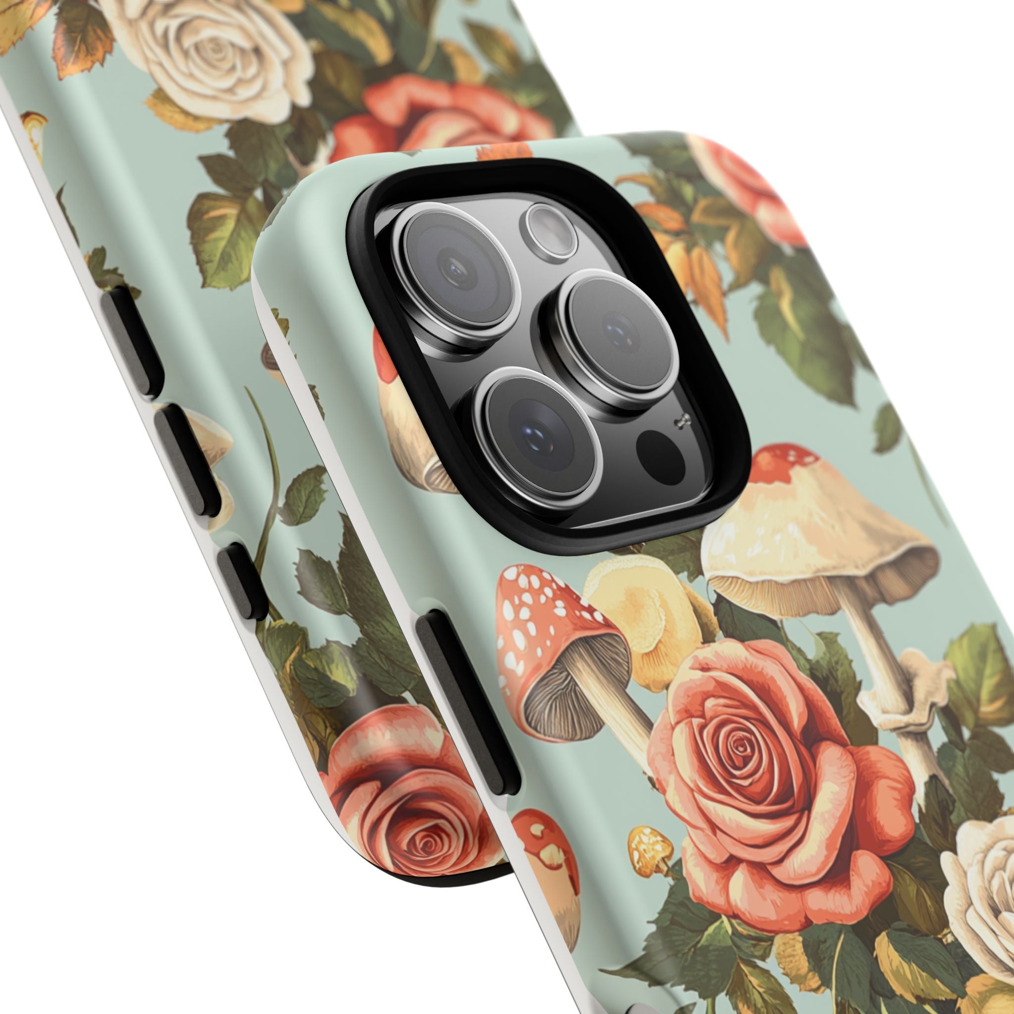 Floral Phone Case - Tough Cases with Mushroom and Rose